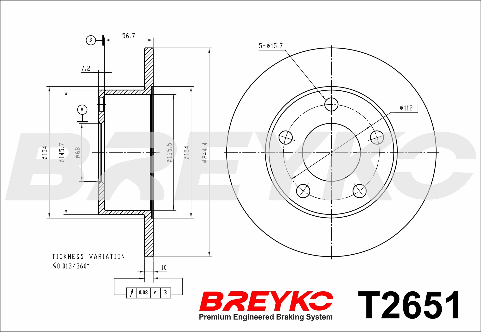 DAVID VASCO T2651 BREYKO Brake Disc