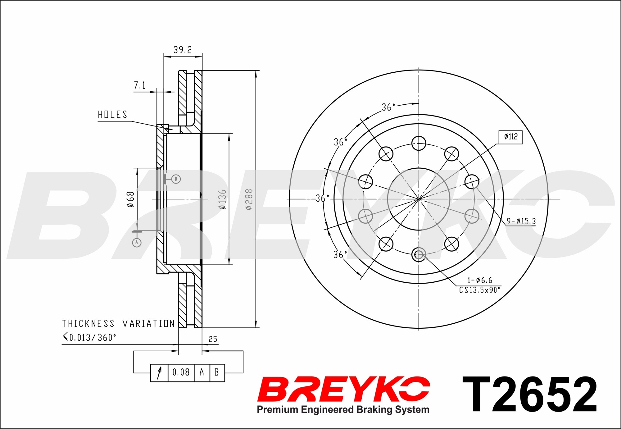 DAVID VASCO T2652 BREYKO Brake Disc