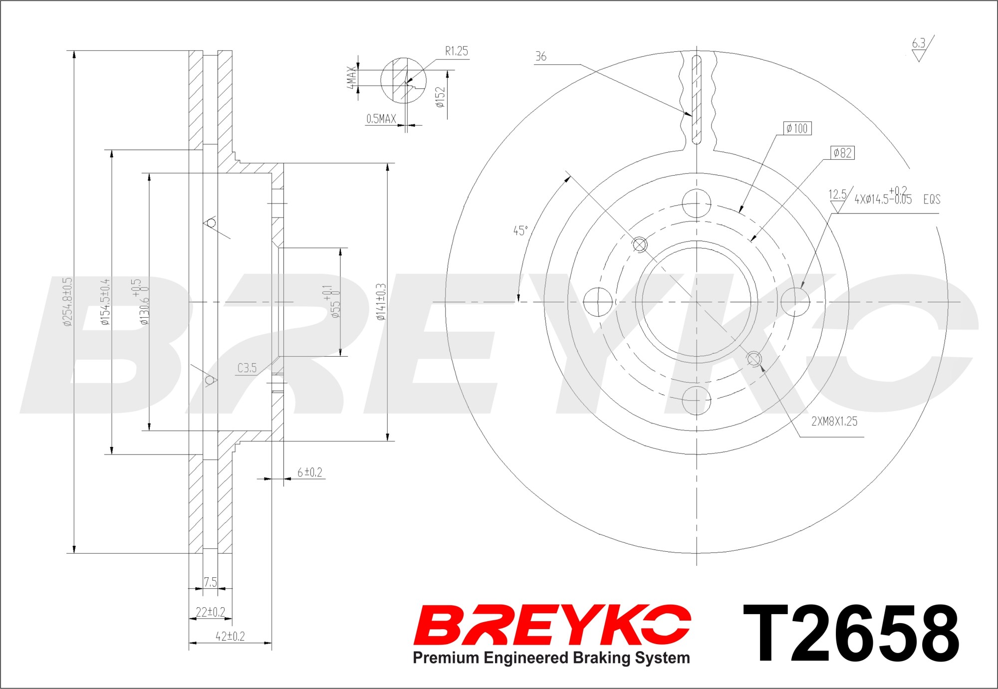 DAVID VASCO T2658 BREYKO Brake Disc