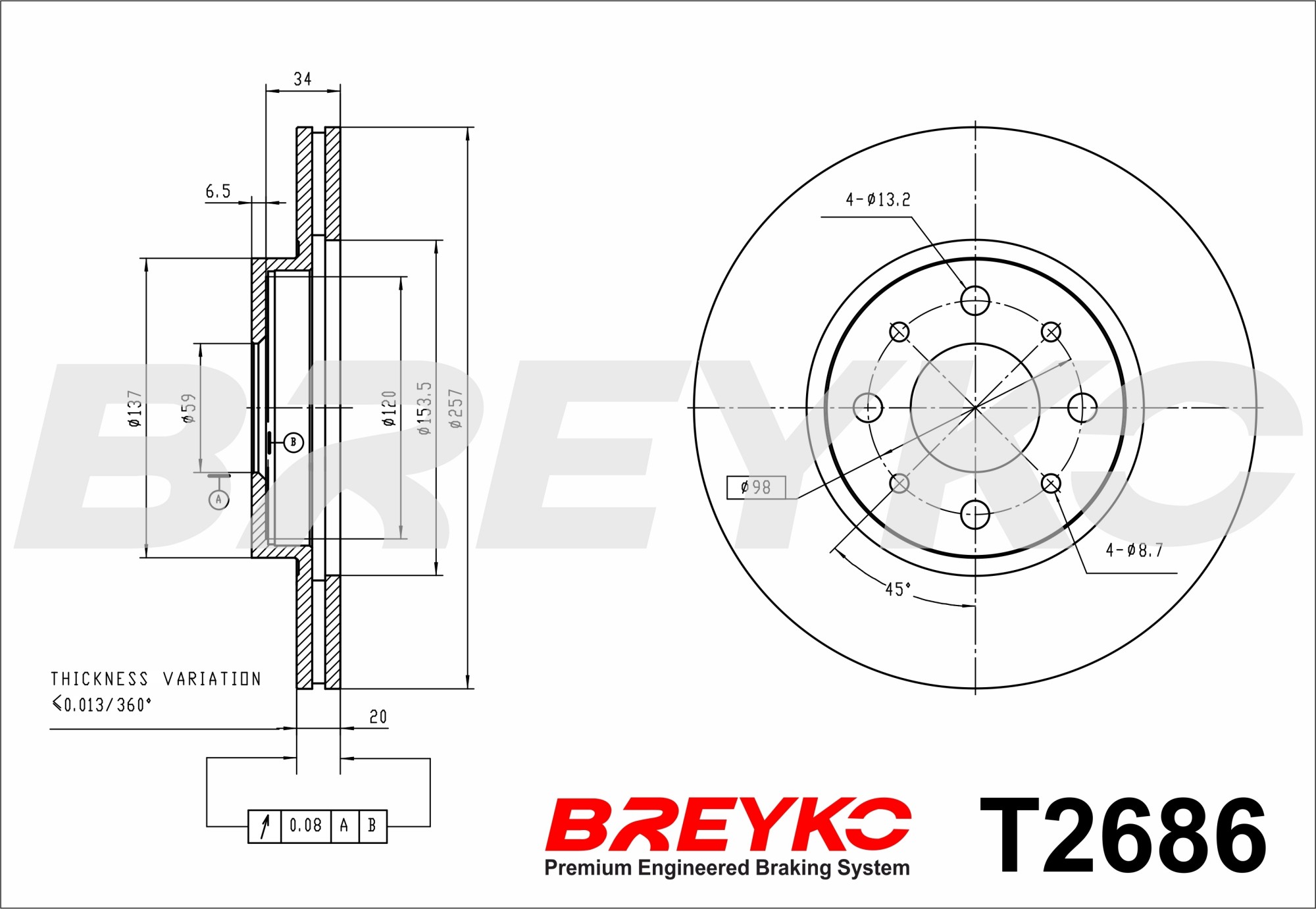 DAVID VASCO T2686 BREYKO Brake Disc