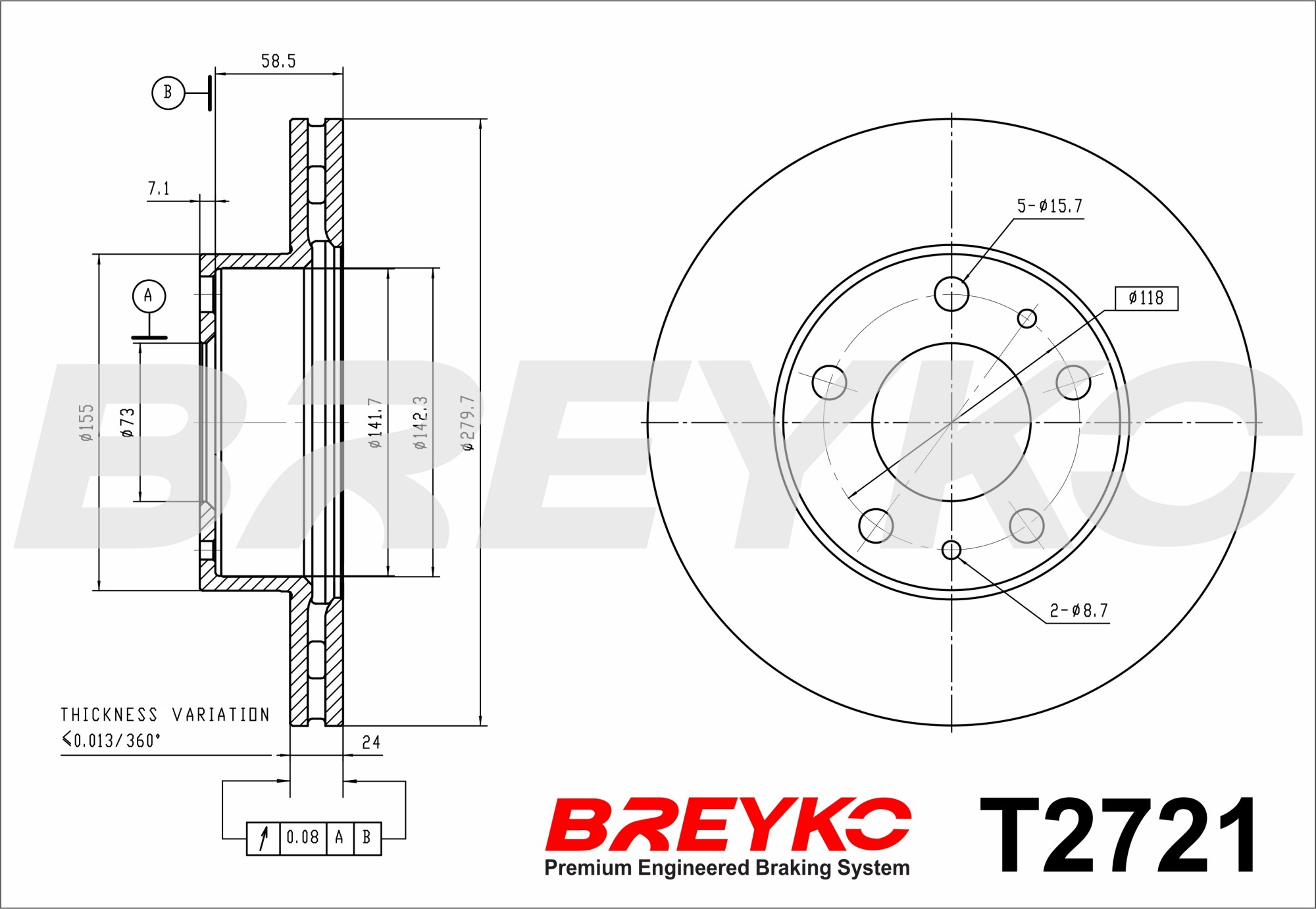 DAVID VASCO T2721 BREYKO Brake Disc