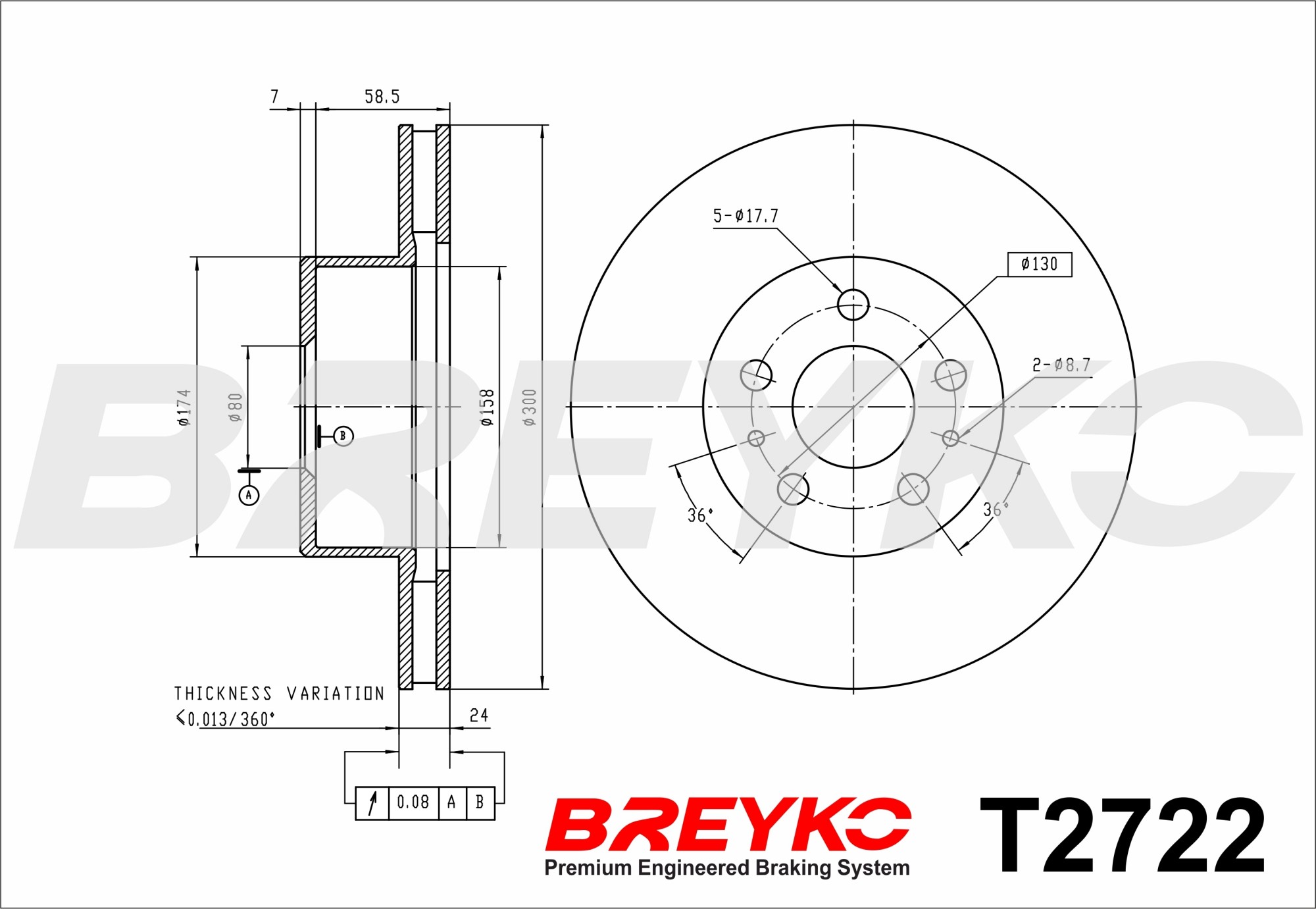 DAVID VASCO T2722 BREYKO Brake Disc