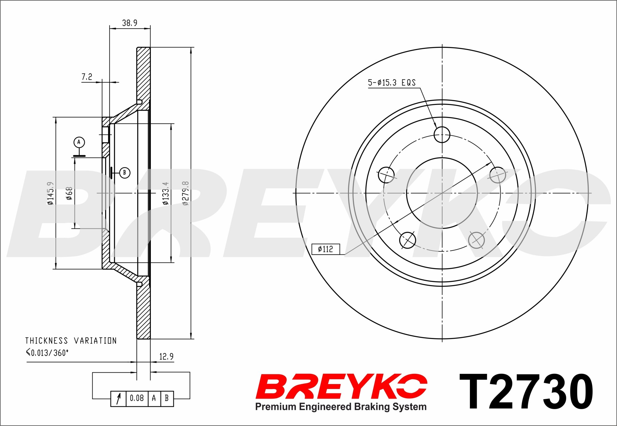 DAVID VASCO T2730 BREYKO Brake Disc