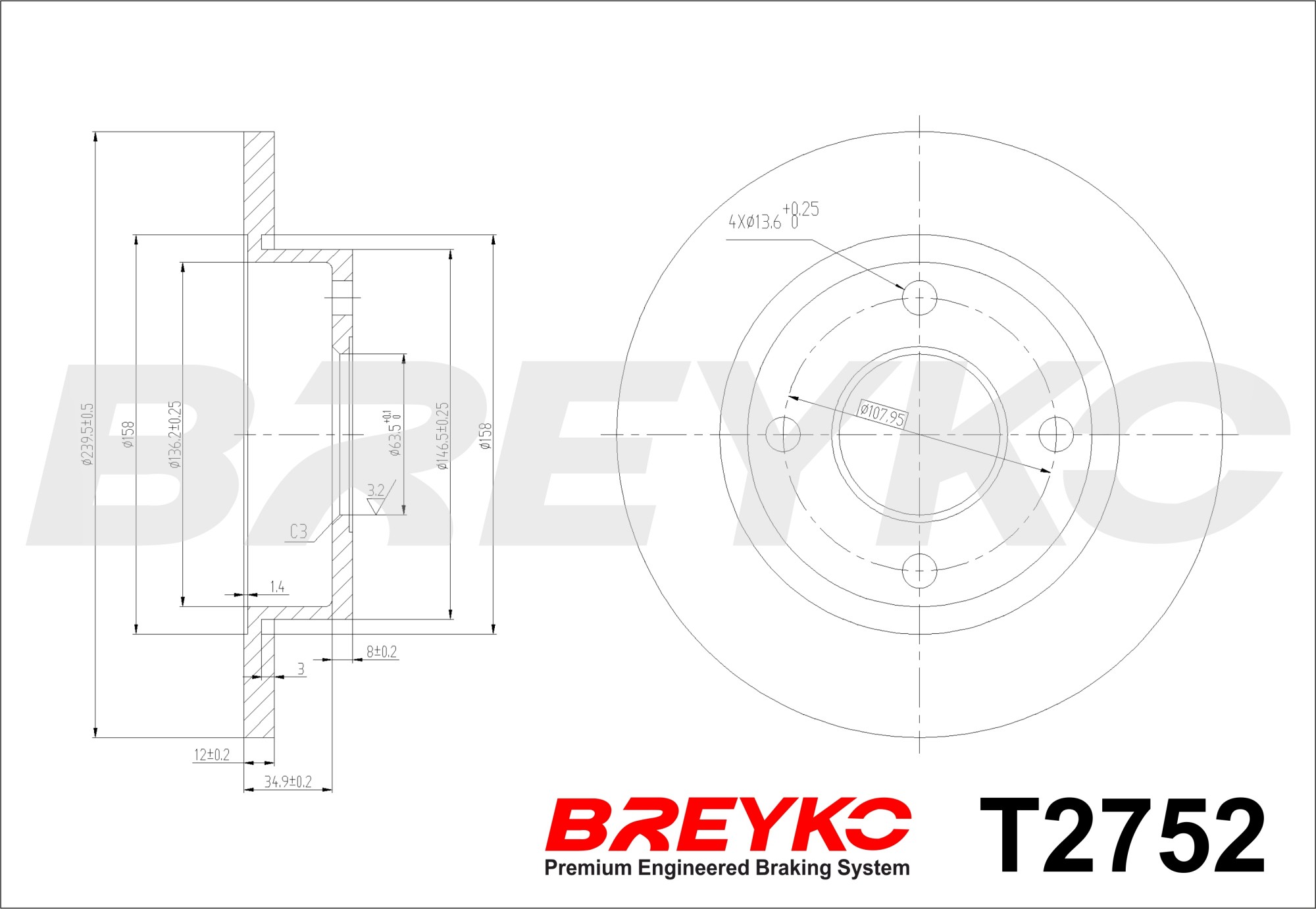 DAVID VASCO T2752 BREYKO Brake Disc
