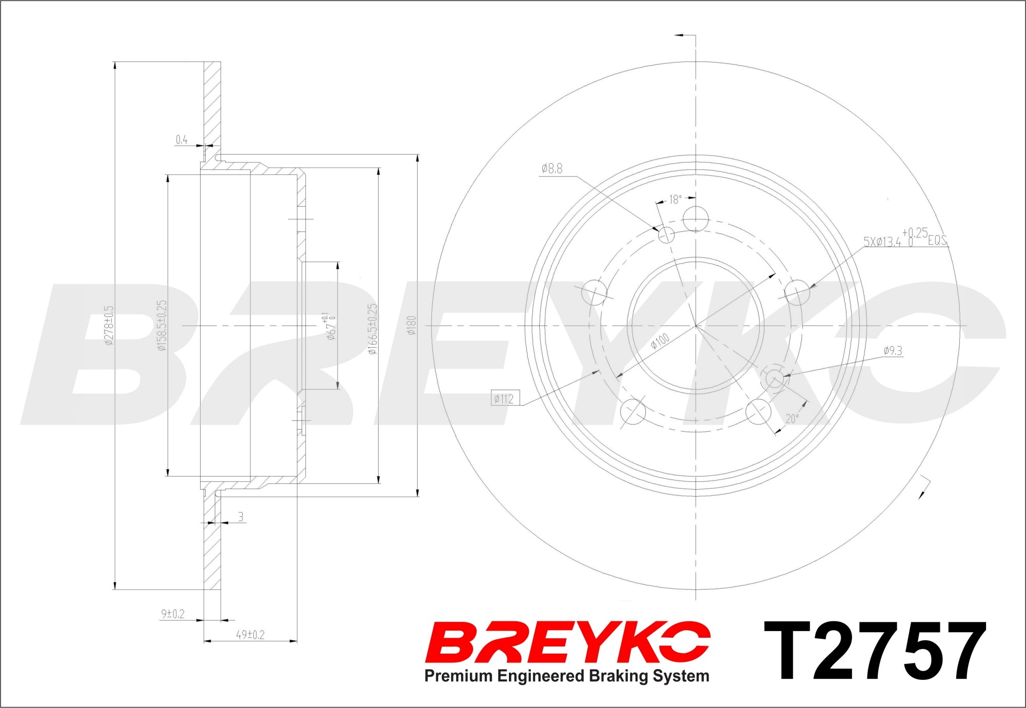 DAVID VASCO T2757 BREYKO Brake Disc