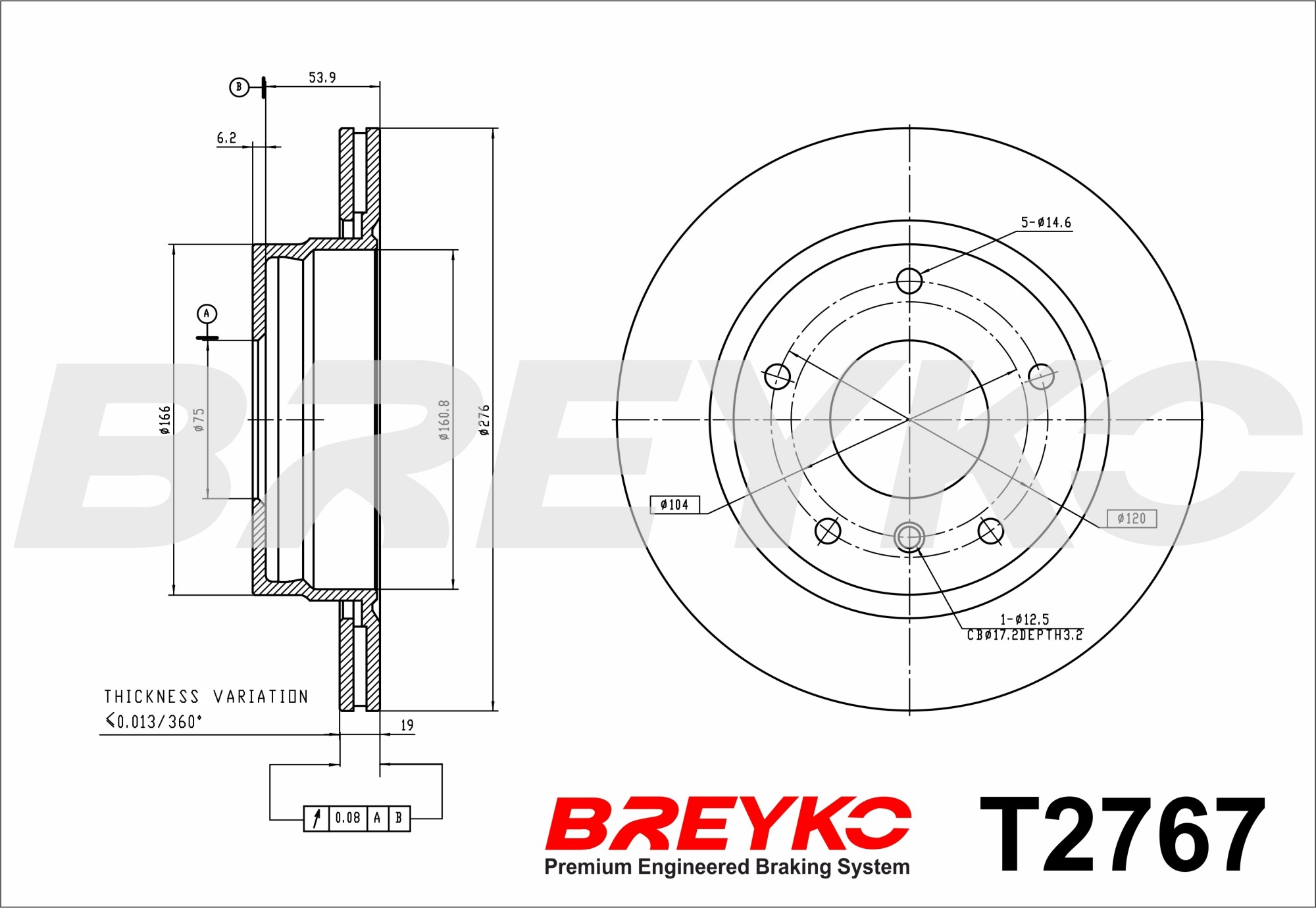 DAVID VASCO T2767 BREYKO Brake Disc