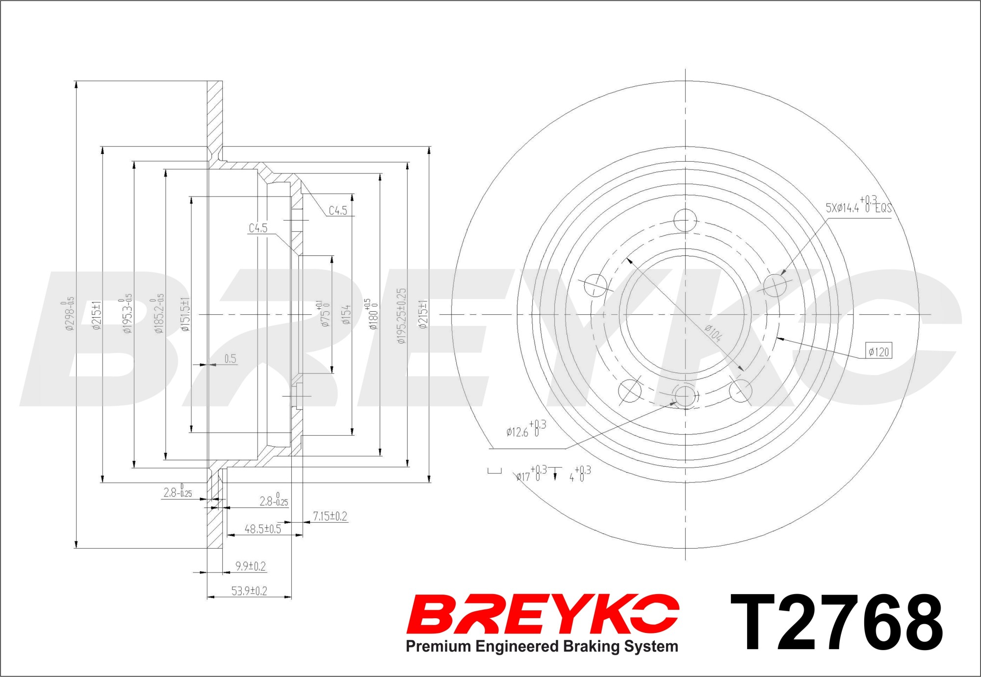 DAVID VASCO T2768 BREYKO Brake Disc