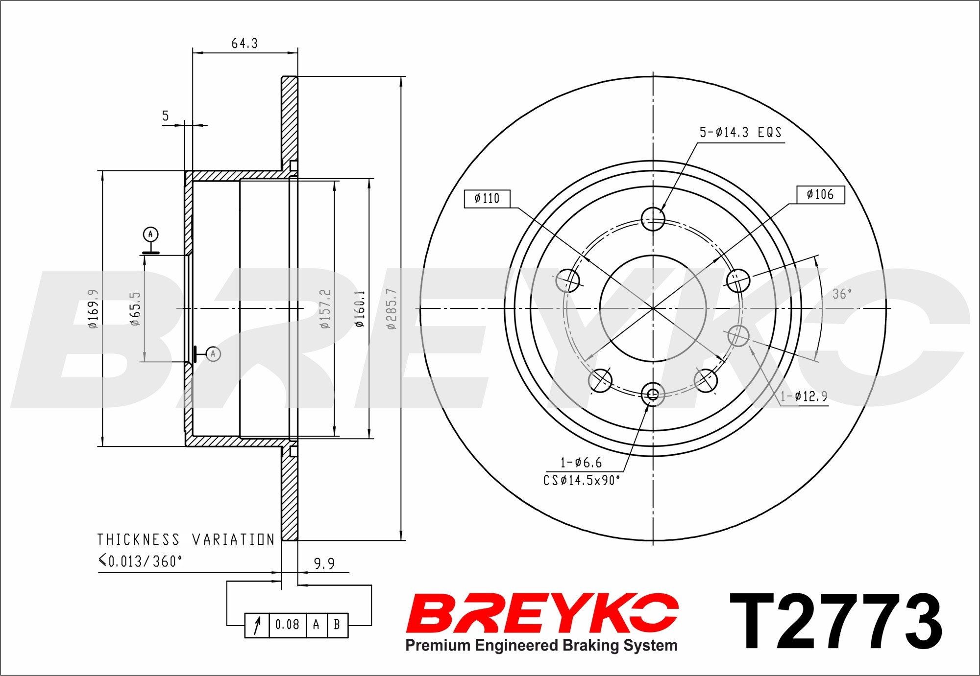 DAVID VASCO T2773 BREYKO Brake Disc