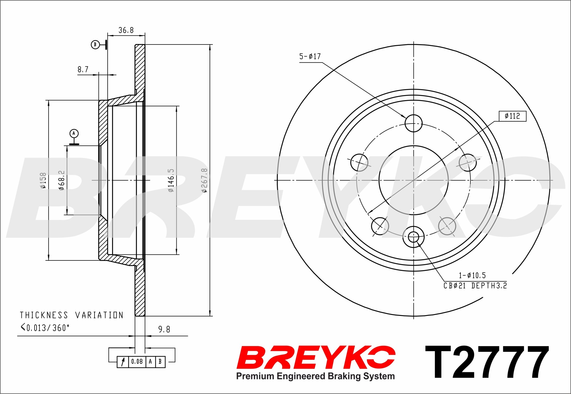 DAVID VASCO T2777 BREYKO Brake Disc