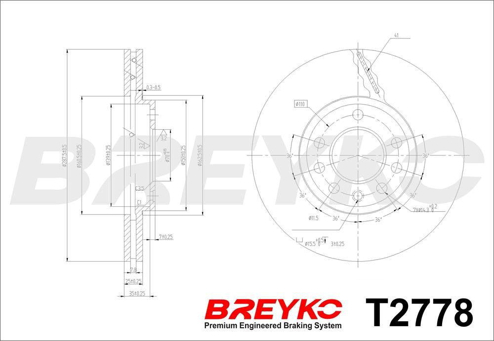 DAVID VASCO T2778 BREYKO Brake Disc