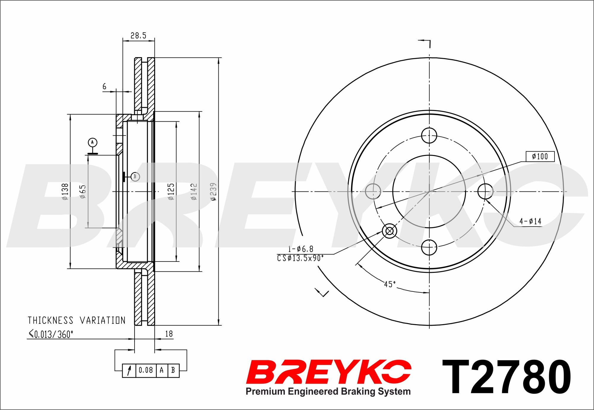 DAVID VASCO T2780 BREYKO Brake Disc