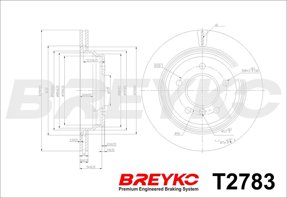 DAVID VASCO T2783 BREYKO Brake Disc
