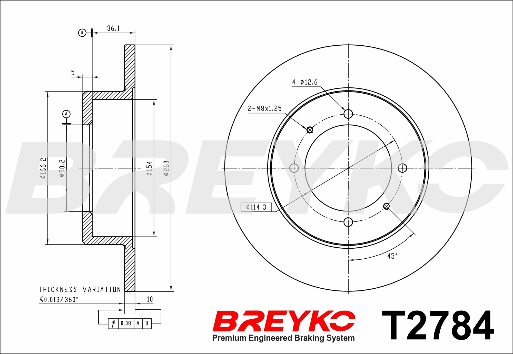 DAVID VASCO T2784 BREYKO Brake Disc