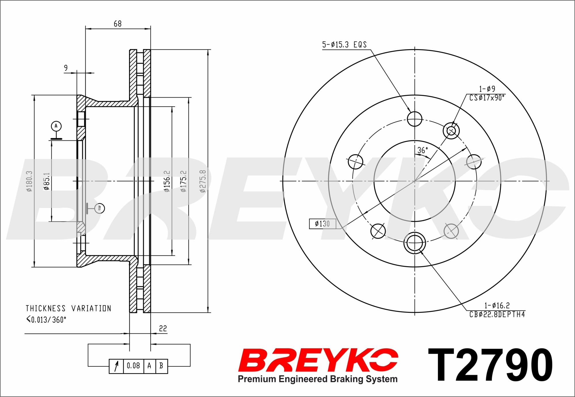 DAVID VASCO T2790 BREYKO Brake Disc