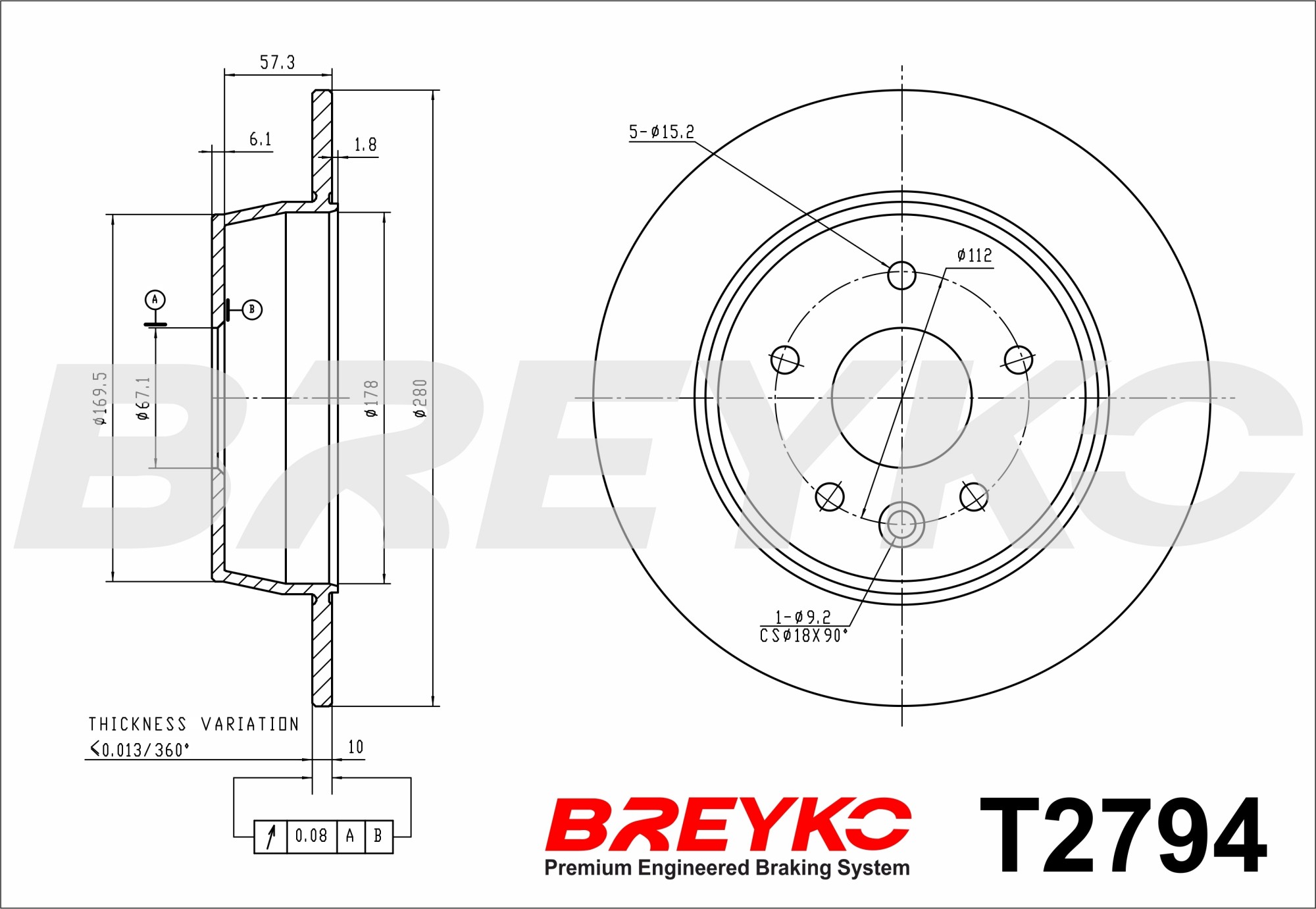 DAVID VASCO T2794 BREYKO Brake Disc
