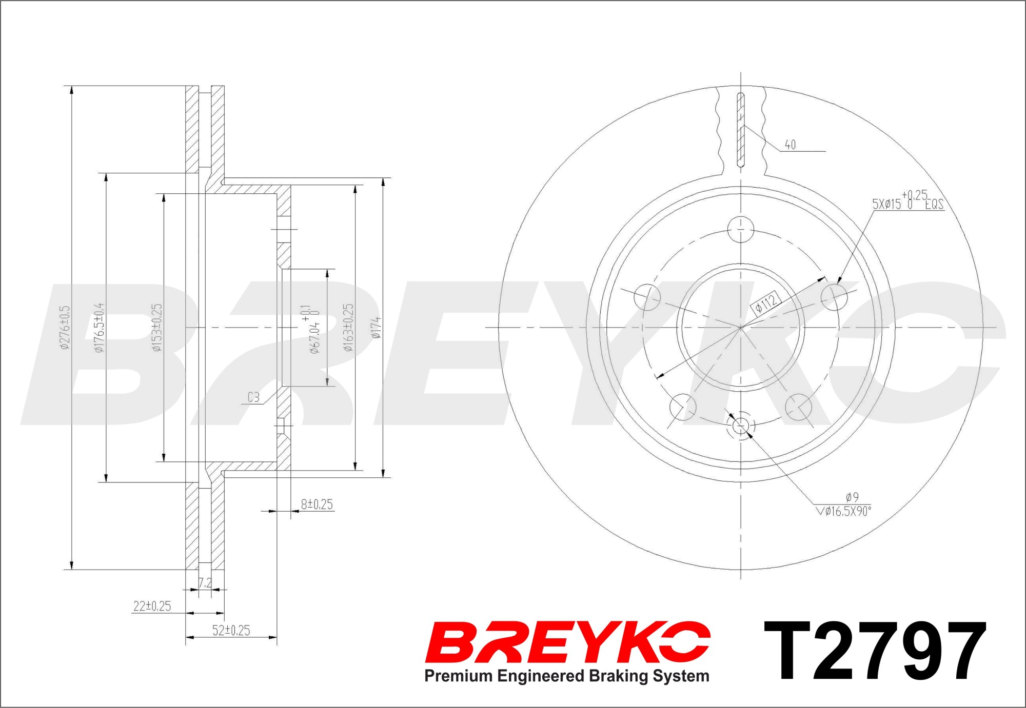 DAVID VASCO T2797 BREYKO Brake Disc