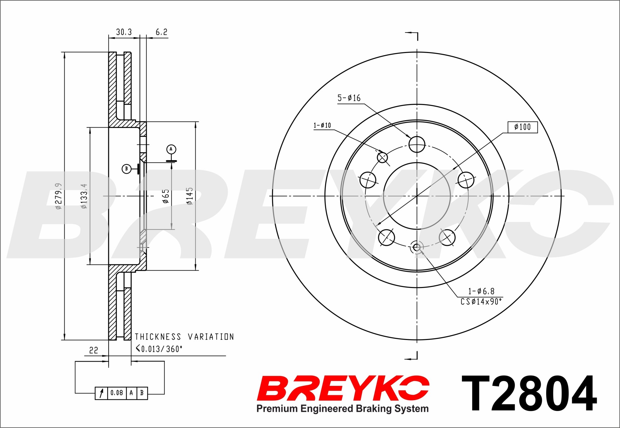 DAVID VASCO T2804 BREYKO Brake Disc