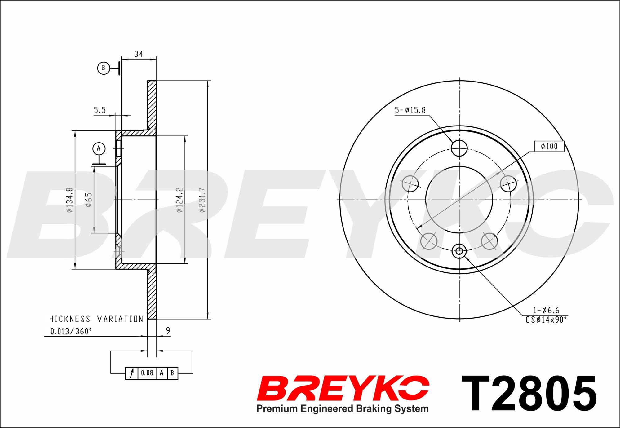 DAVID VASCO T2805 BREYKO Brake Disc
