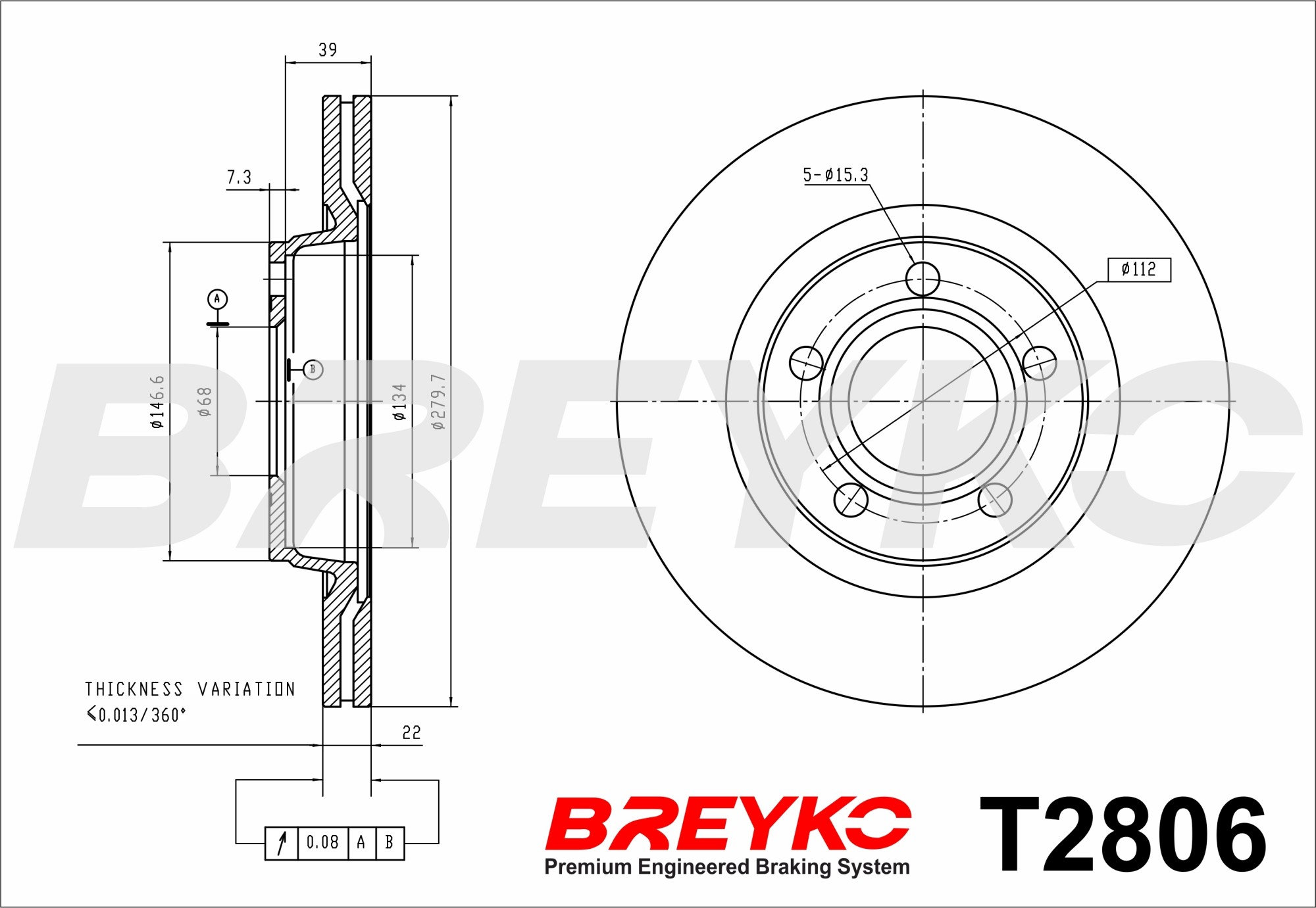 DAVID VASCO T2806 BREYKO Brake Disc