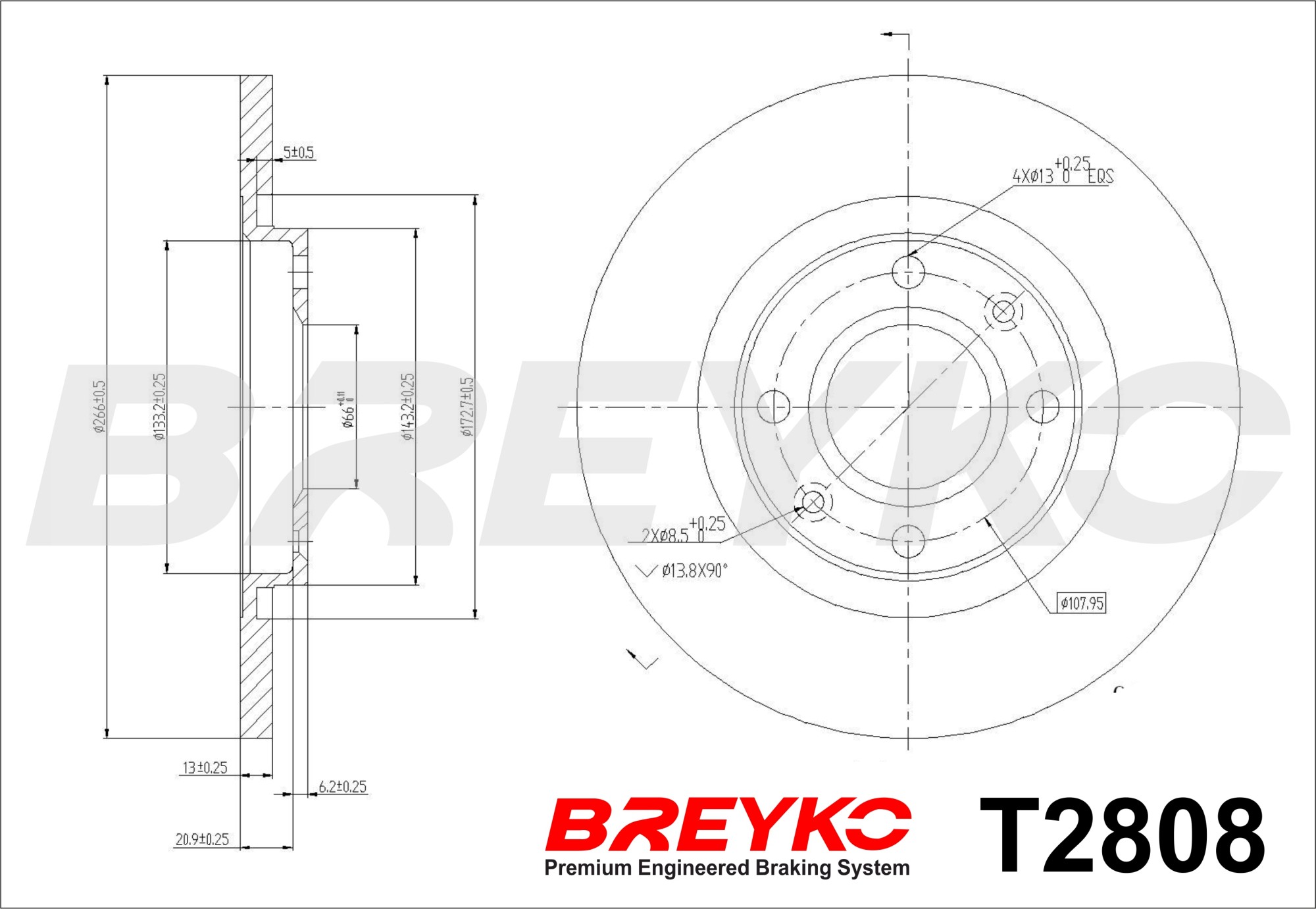DAVID VASCO T2808 BREYKO Brake Disc