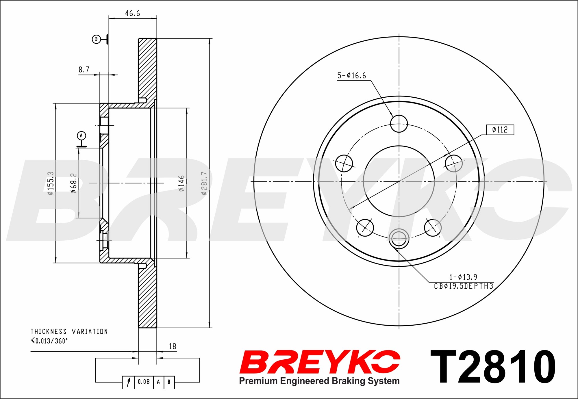 DAVID VASCO T2810 BREYKO Brake Disc