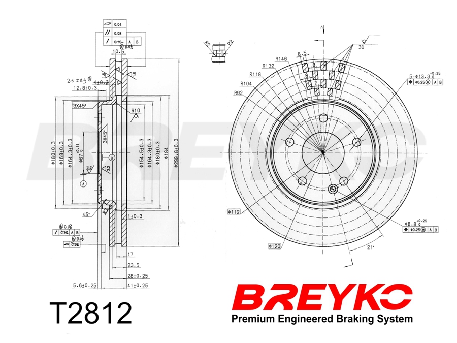 DAVID VASCO T2812 BREYKO Brake Disc