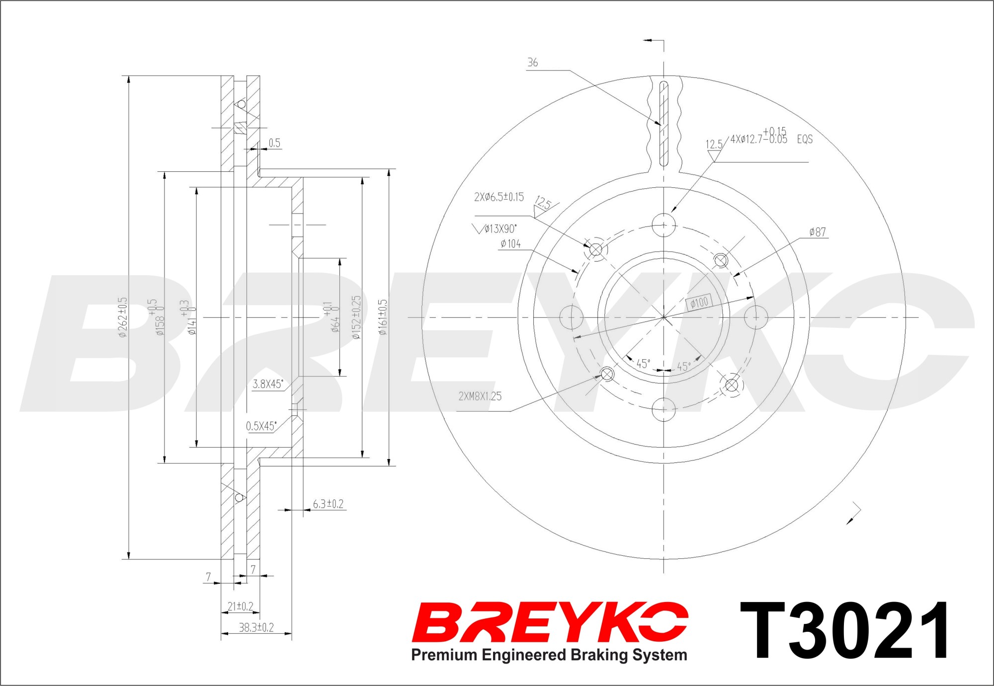 DAVID VASCO T3021 BREYKO Brake Disc