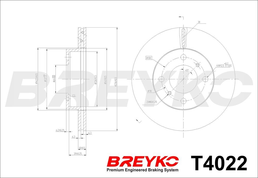 DAVID VASCO T4022 BREYKO Brake Disc