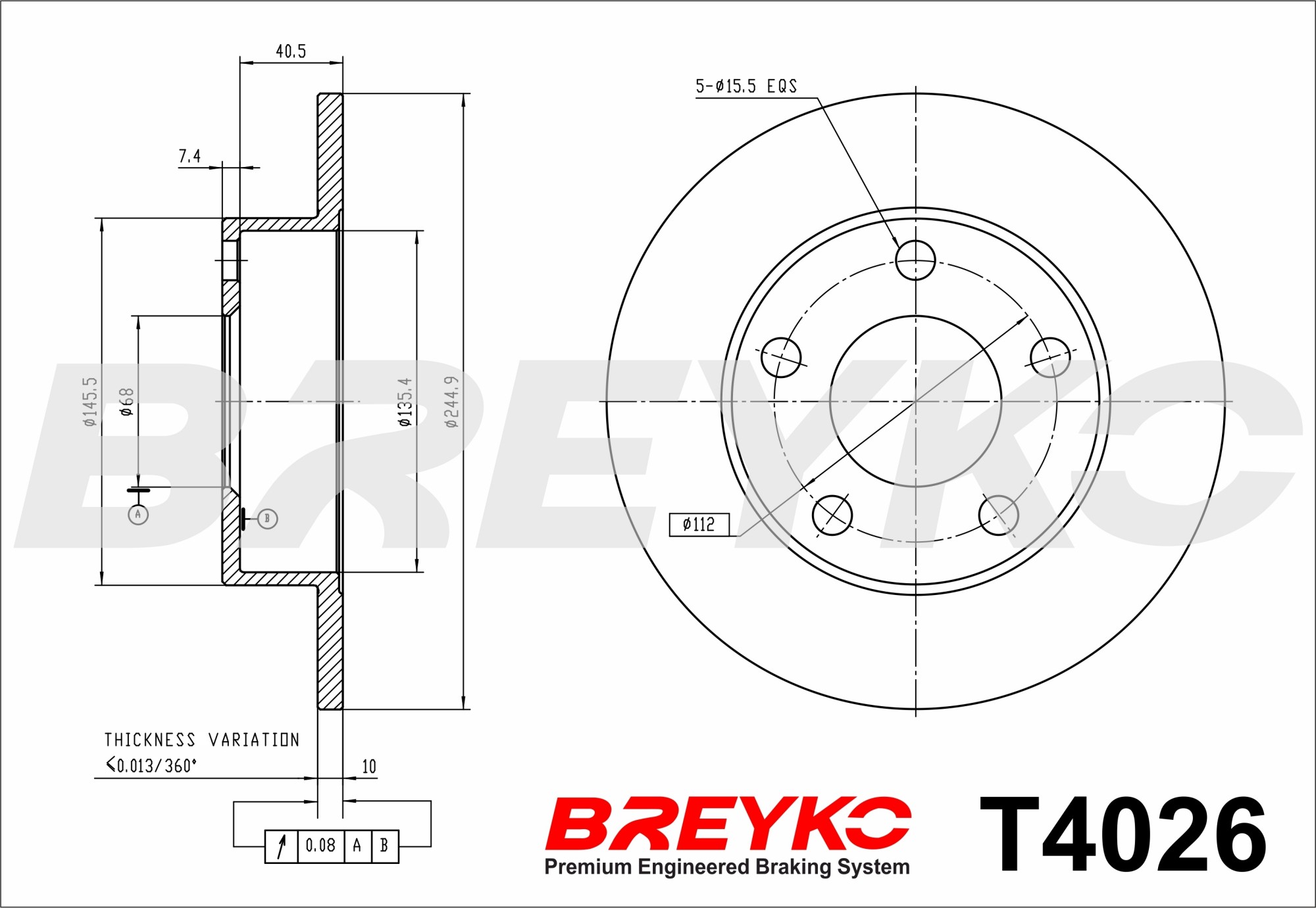 DAVID VASCO T4026 BREYKO Brake Disc