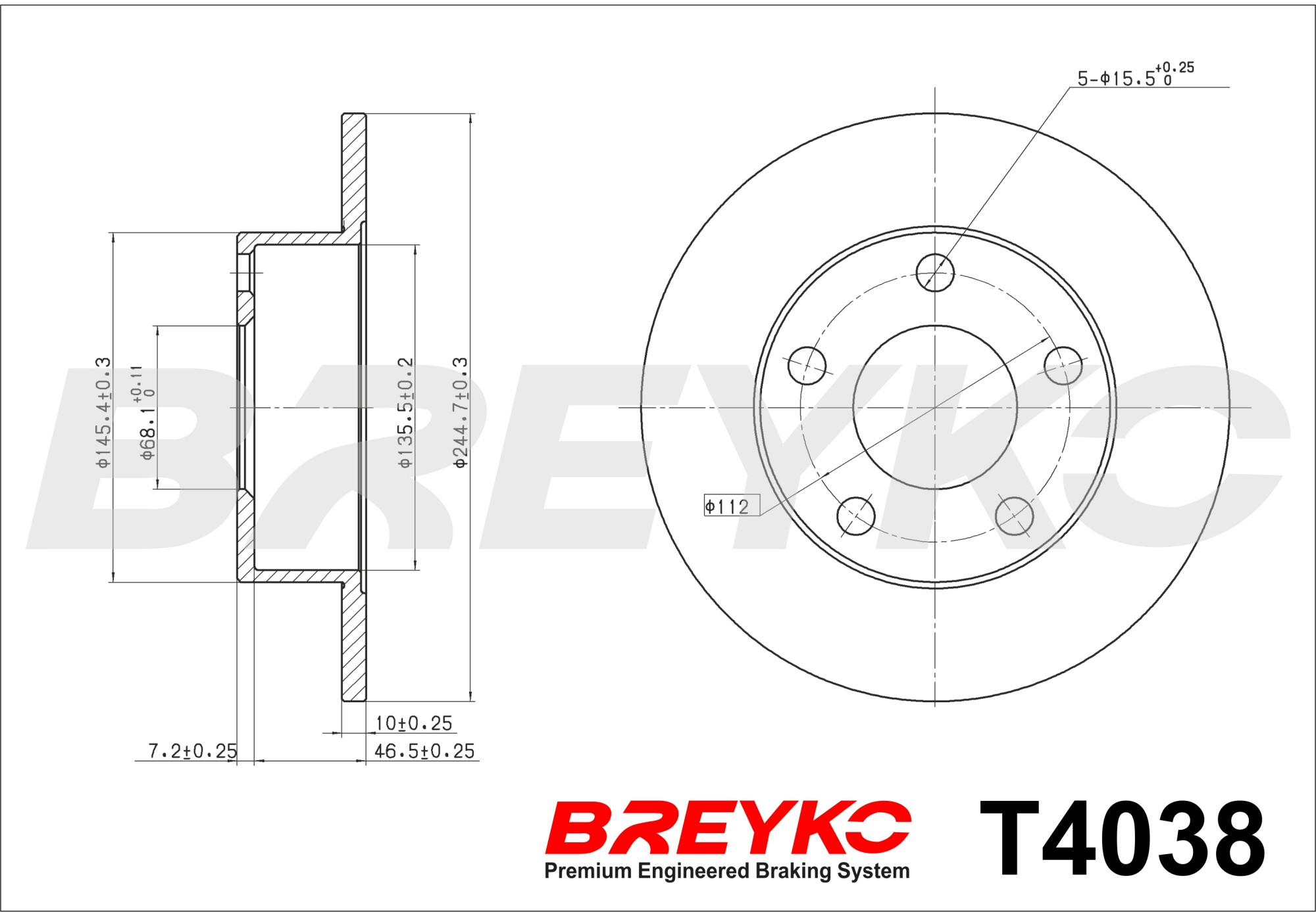 DAVID VASCO T4038 BREYKO Brake Disc