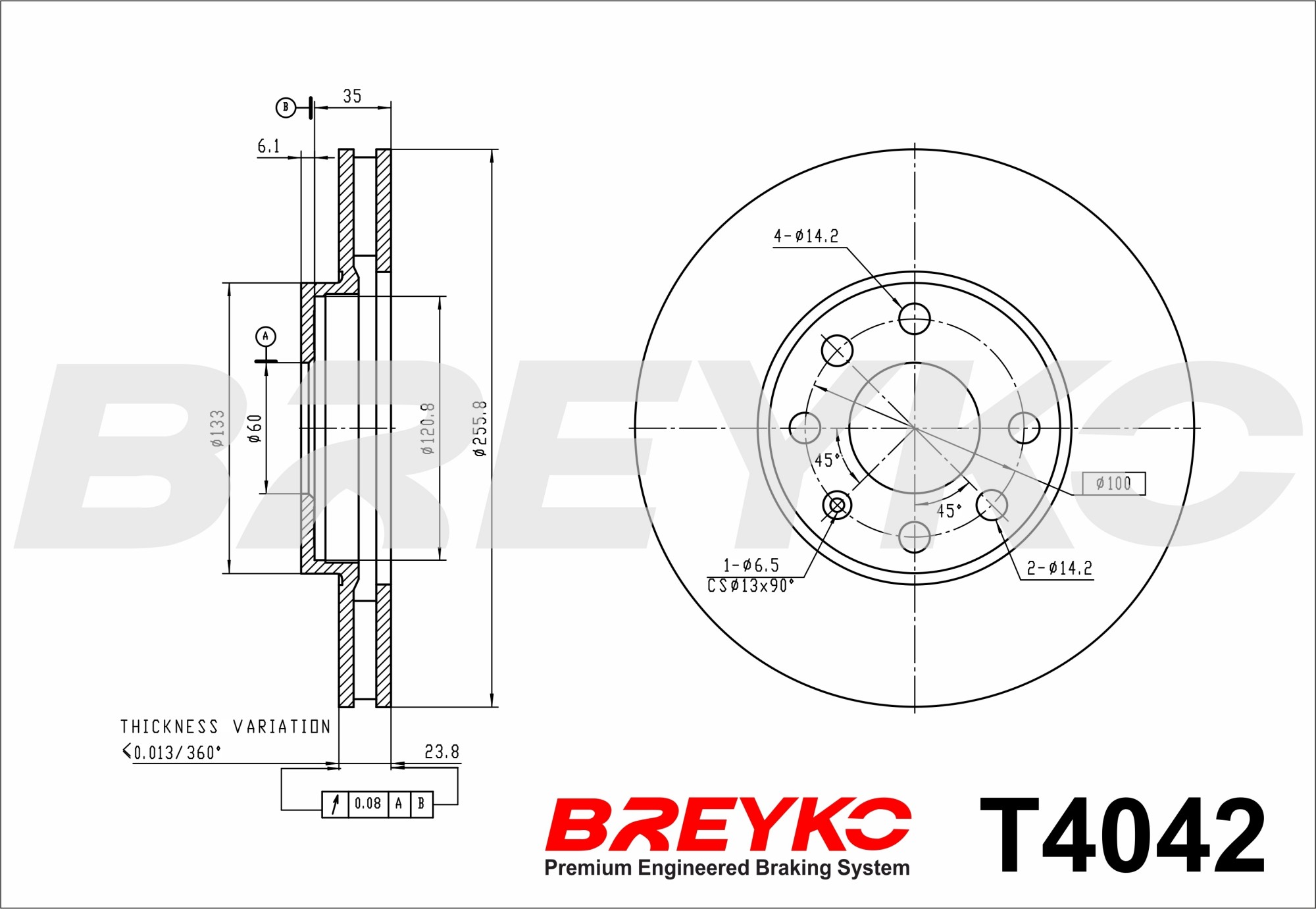 DAVID VASCO T4042 BREYKO Brake Disc