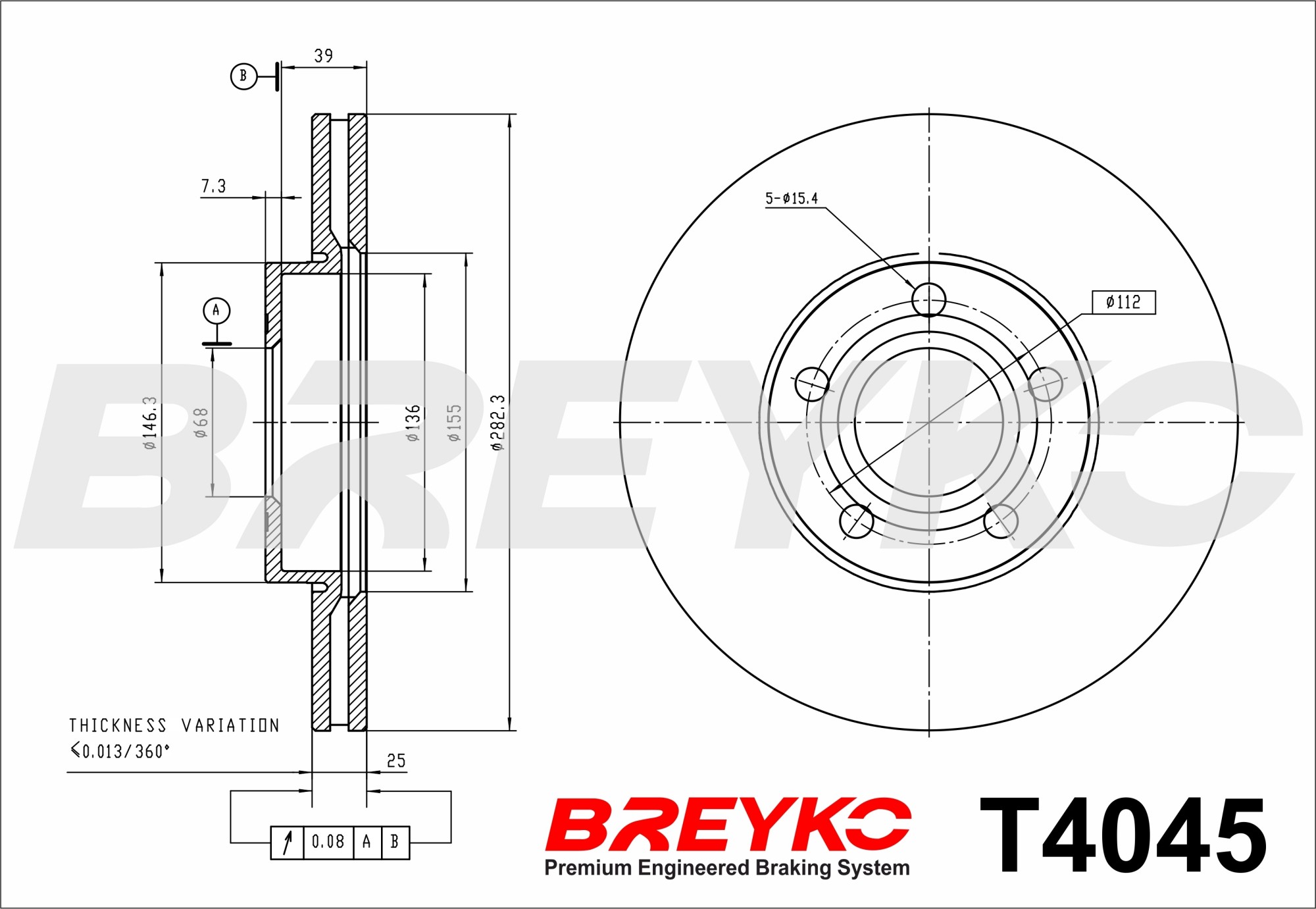DAVID VASCO T4045 BREYKO Brake Disc