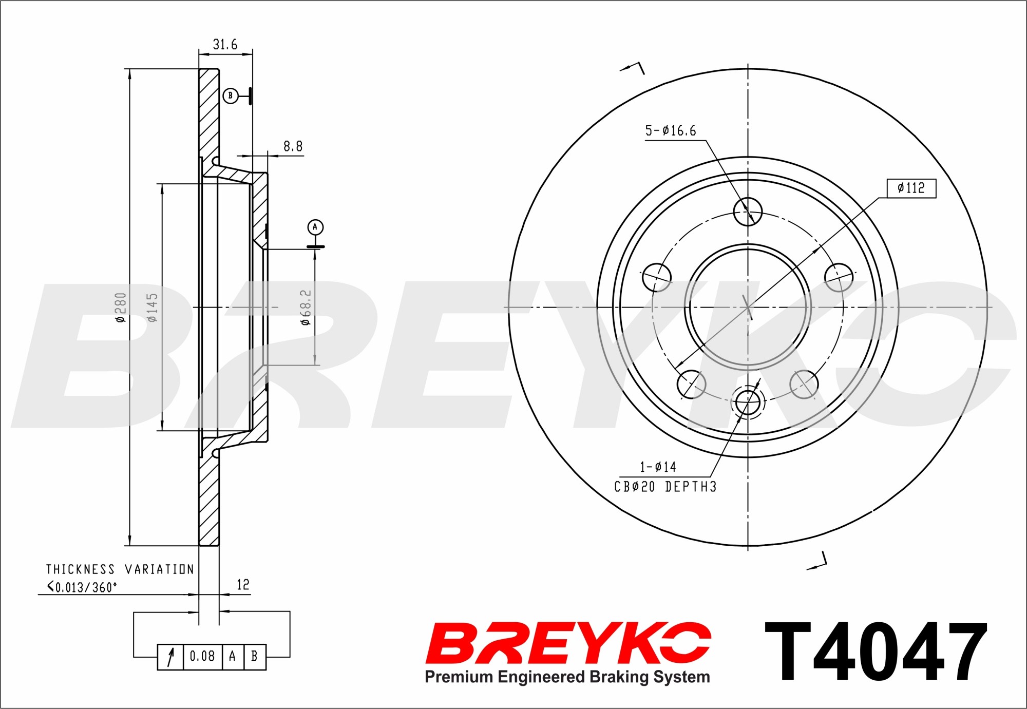 DAVID VASCO T4047 BREYKO Brake Disc