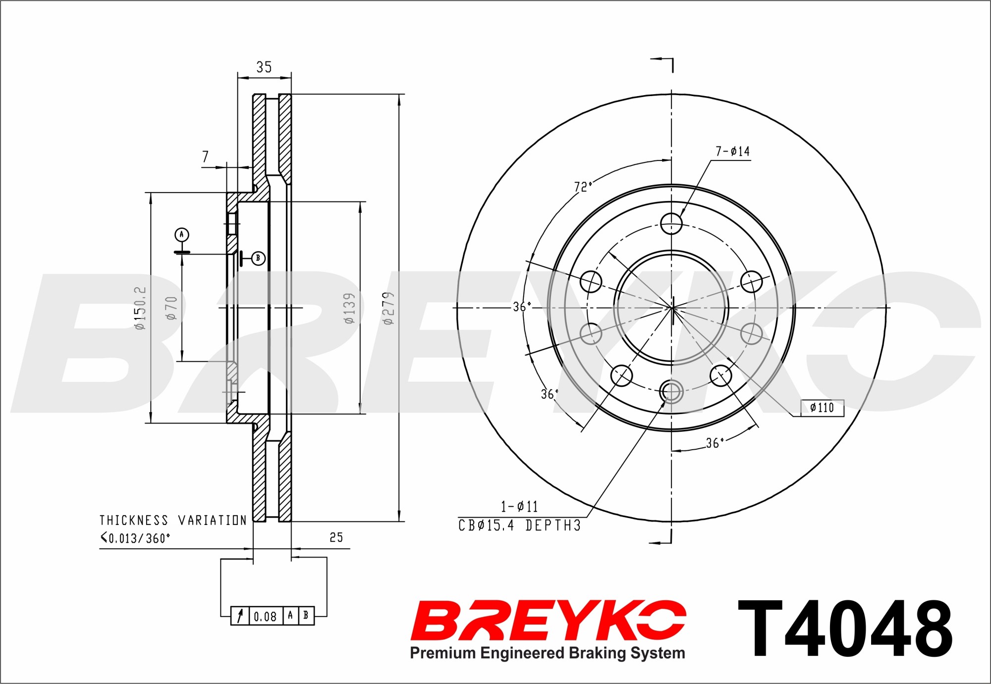 DAVID VASCO T4048 BREYKO Brake Disc