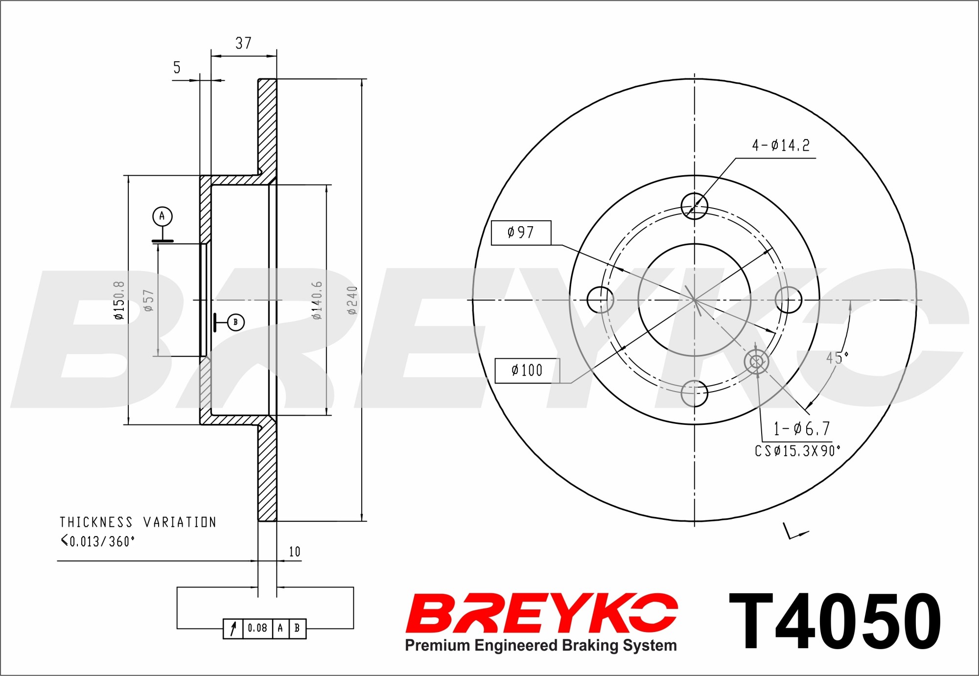 DAVID VASCO T4050 BREYKO Brake Disc