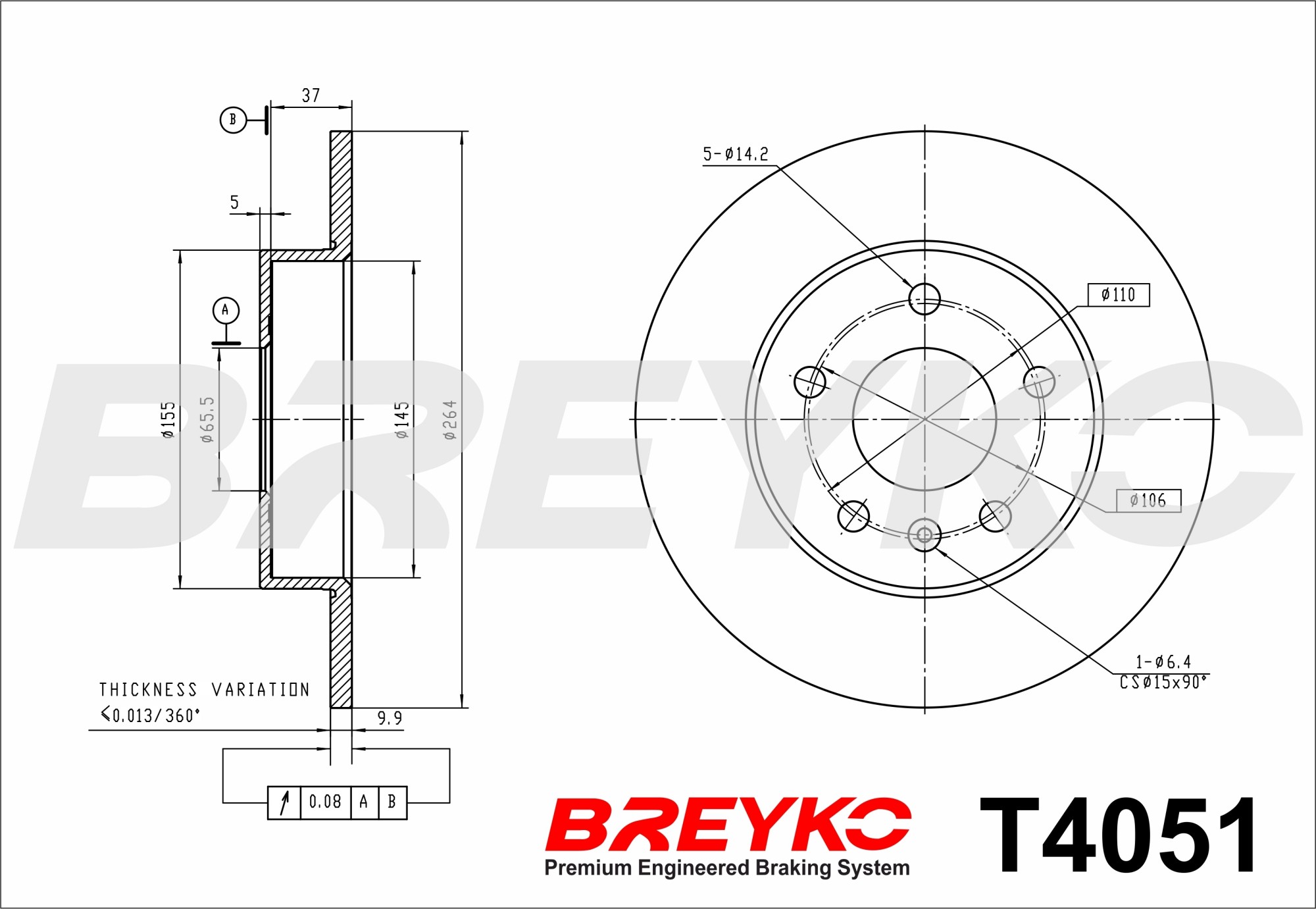 DAVID VASCO T4051 BREYKO Brake Disc