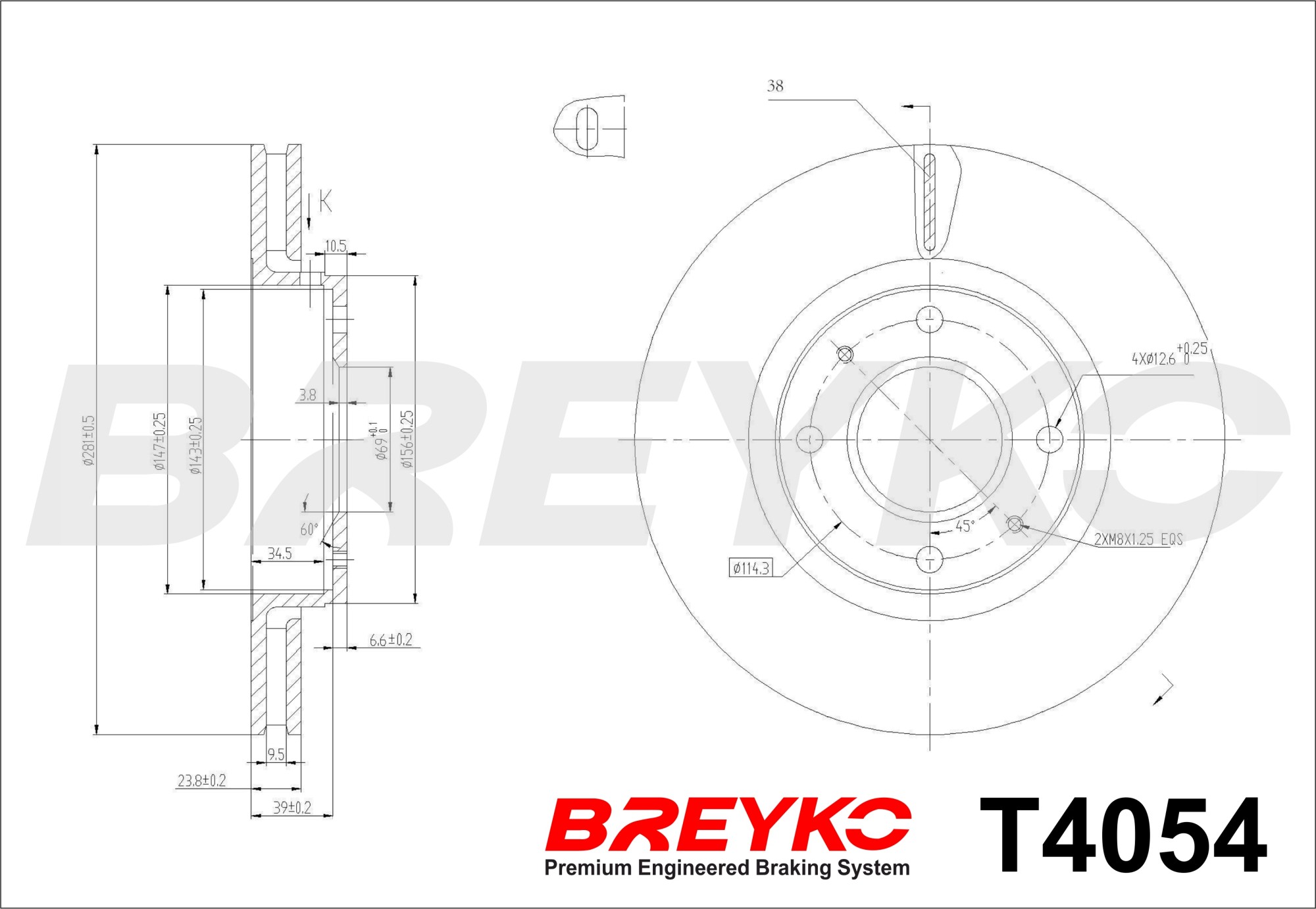 DAVID VASCO T4054 BREYKO Brake Disc