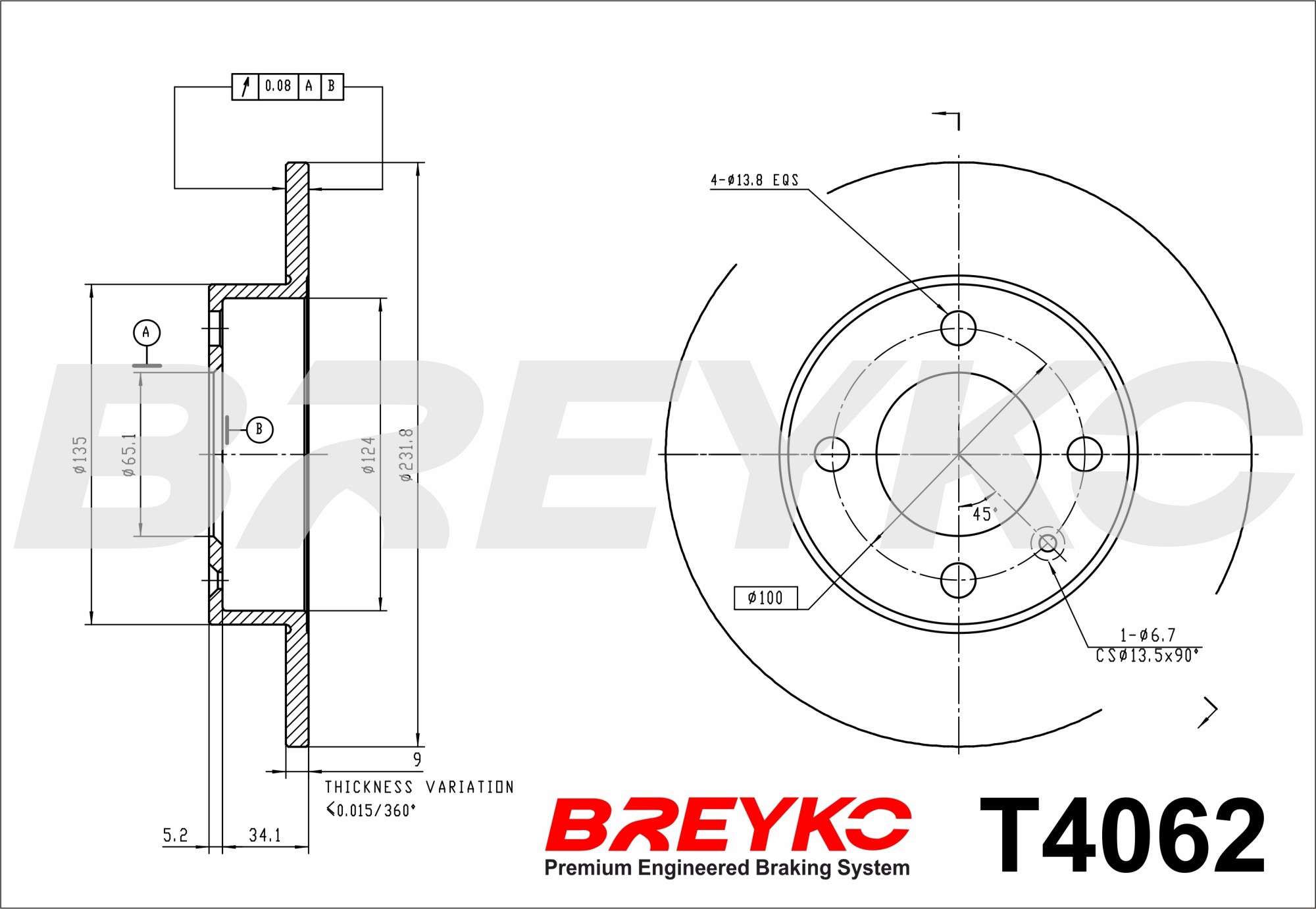 DAVID VASCO T4062 BREYKO Brake Disc