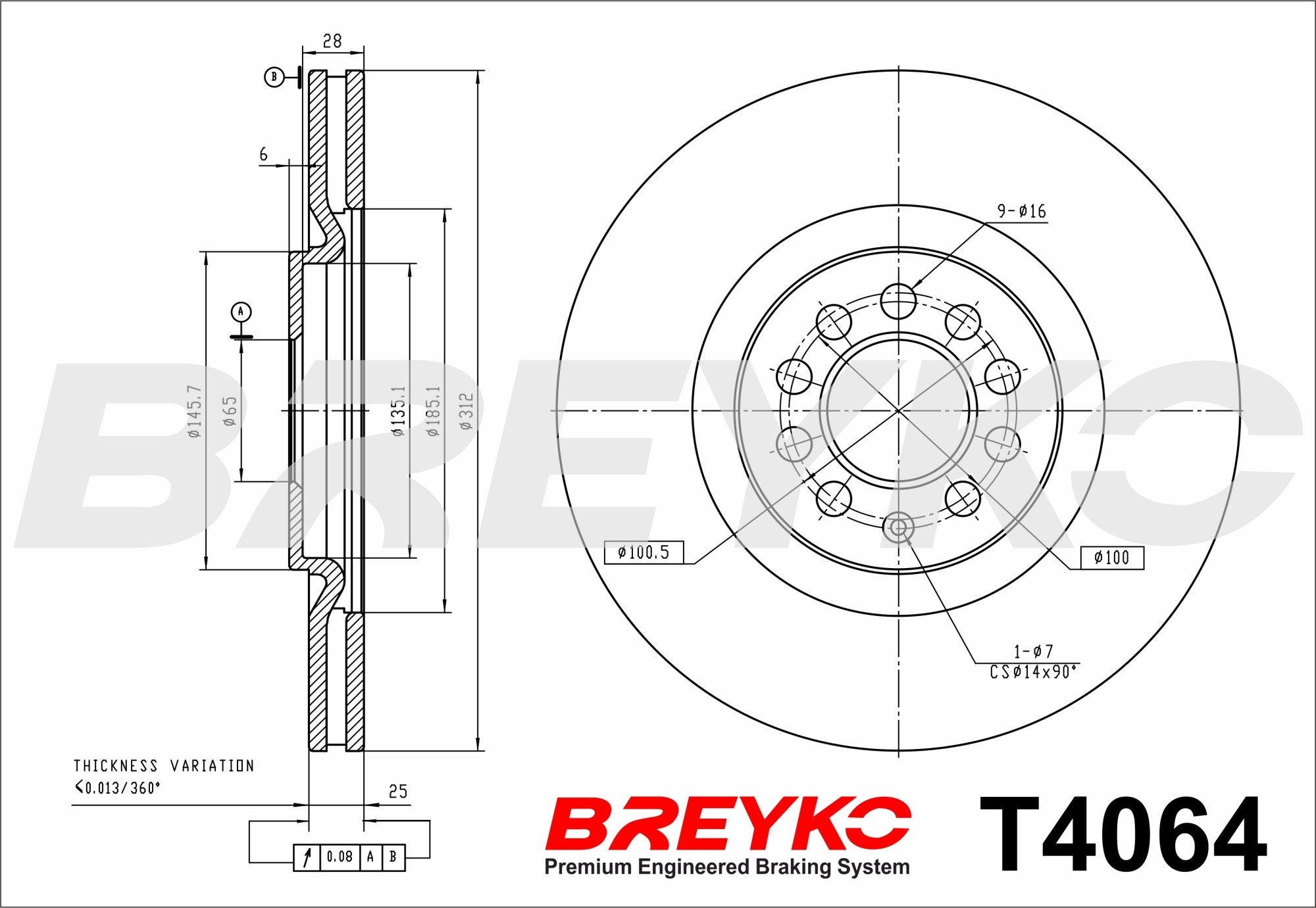 DAVID VASCO T4064 BREYKO Brake Disc