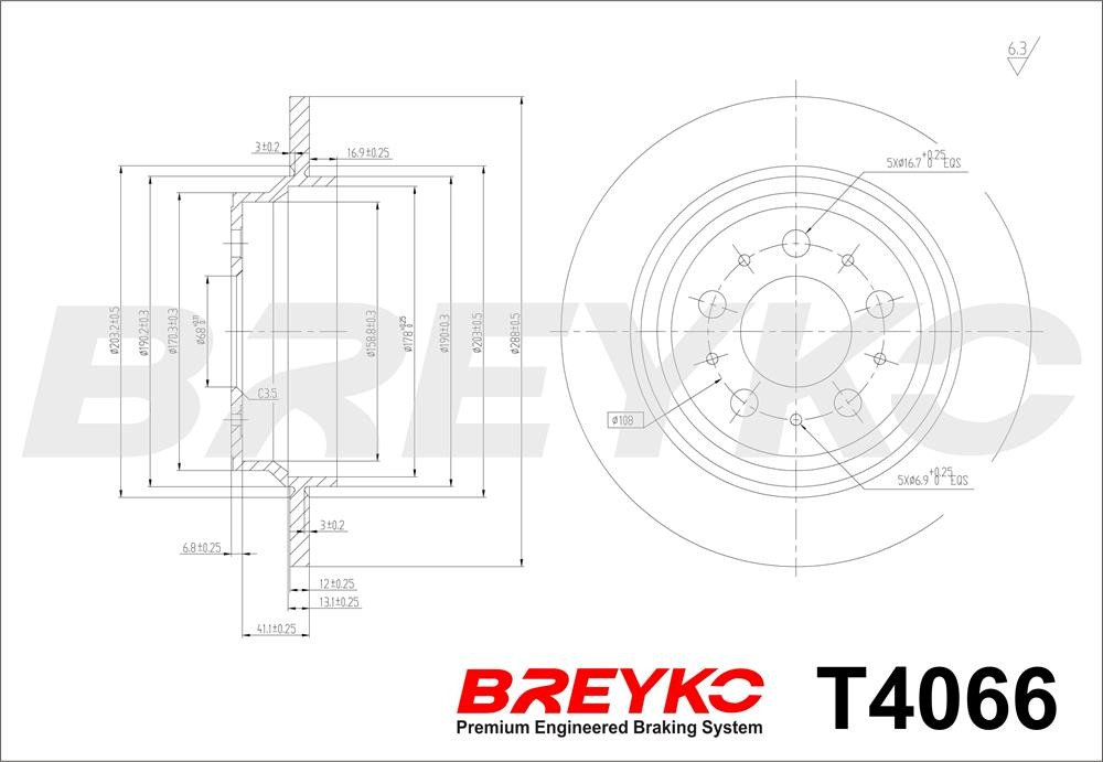 DAVID VASCO T4066 BREYKO Brake Disc