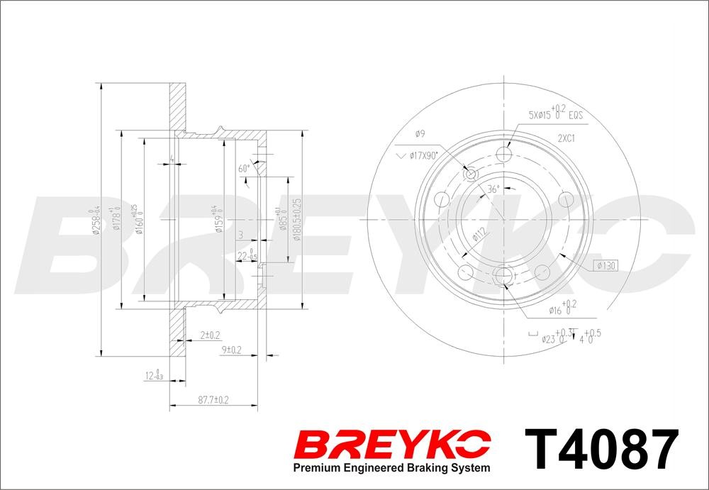 DAVID VASCO T4087 BREYKO Brake Disc