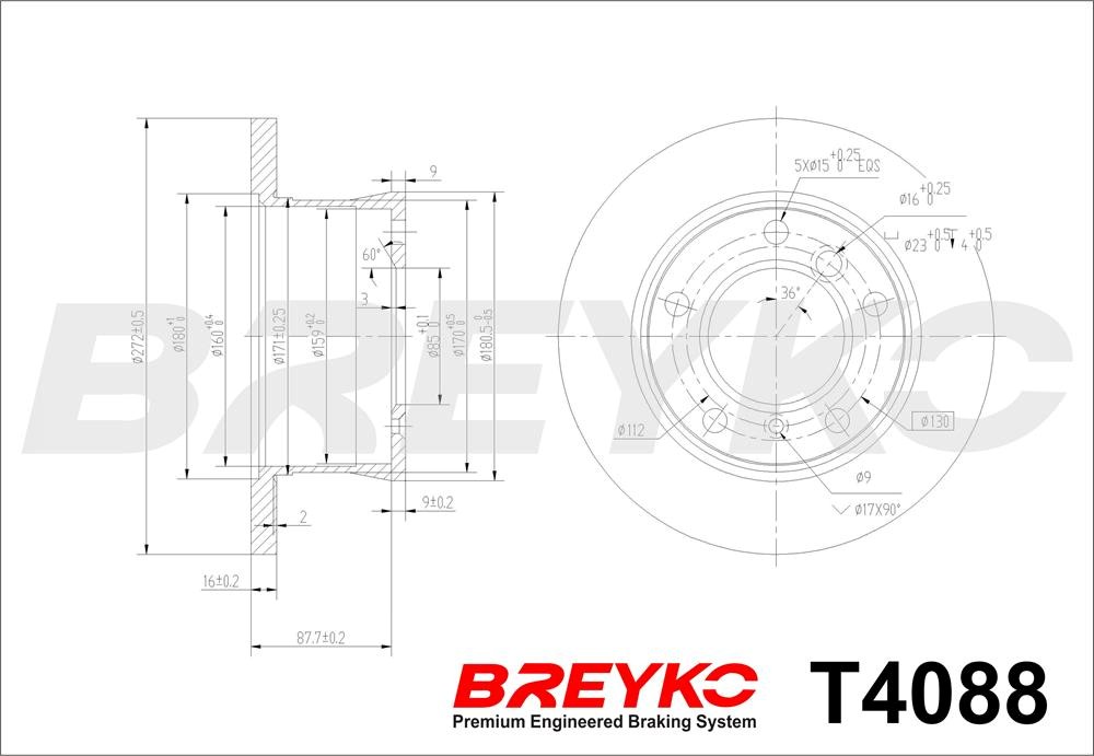 DAVID VASCO T4088 BREYKO Brake Disc