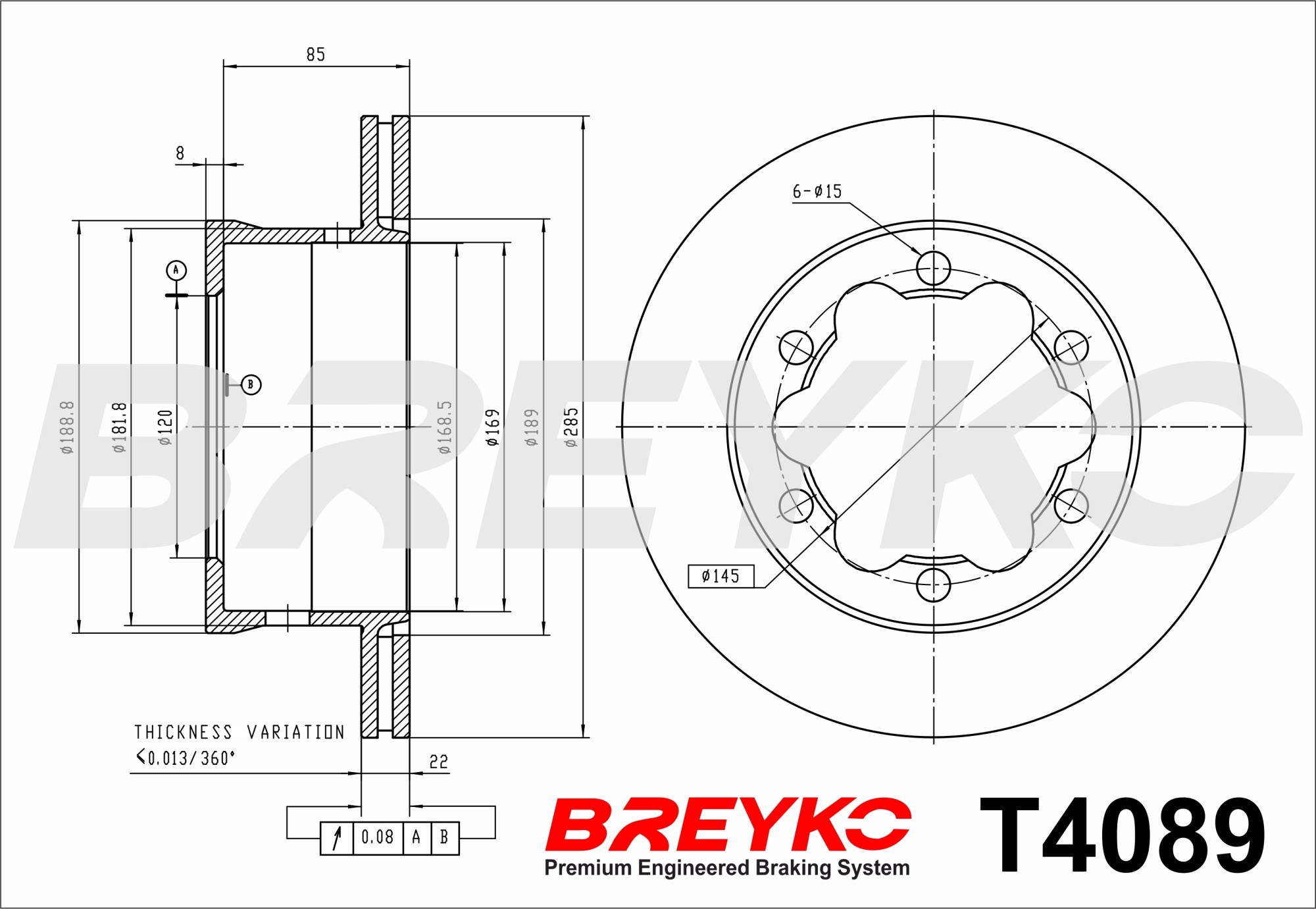 DAVID VASCO T4089 BREYKO Brake Disc