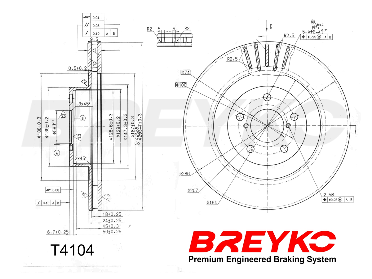 DAVID VASCO T4104 BREYKO Brake Disc