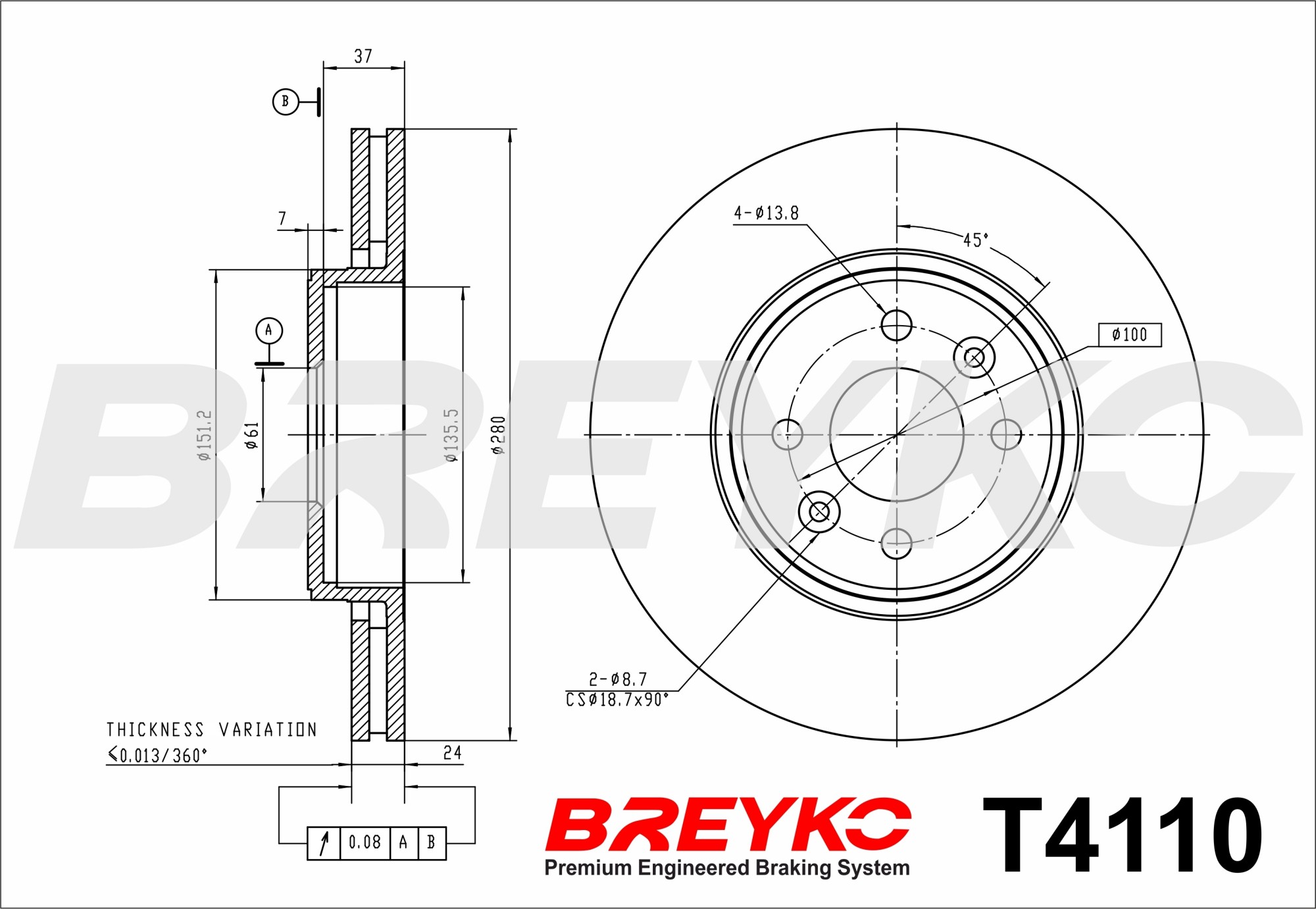 DAVID VASCO T4110 BREYKO Brake Disc