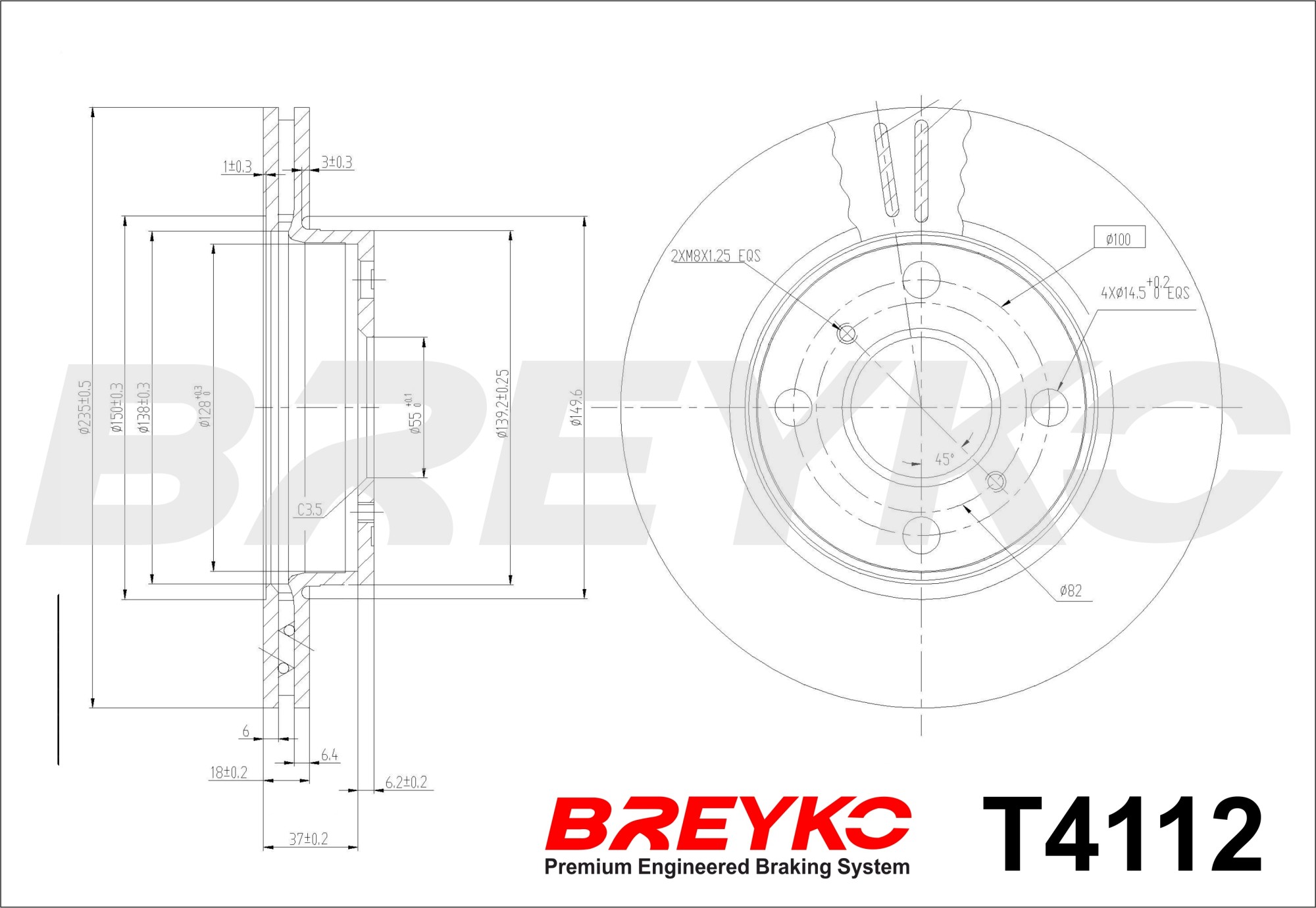 DAVID VASCO T4112 BREYKO Brake Disc