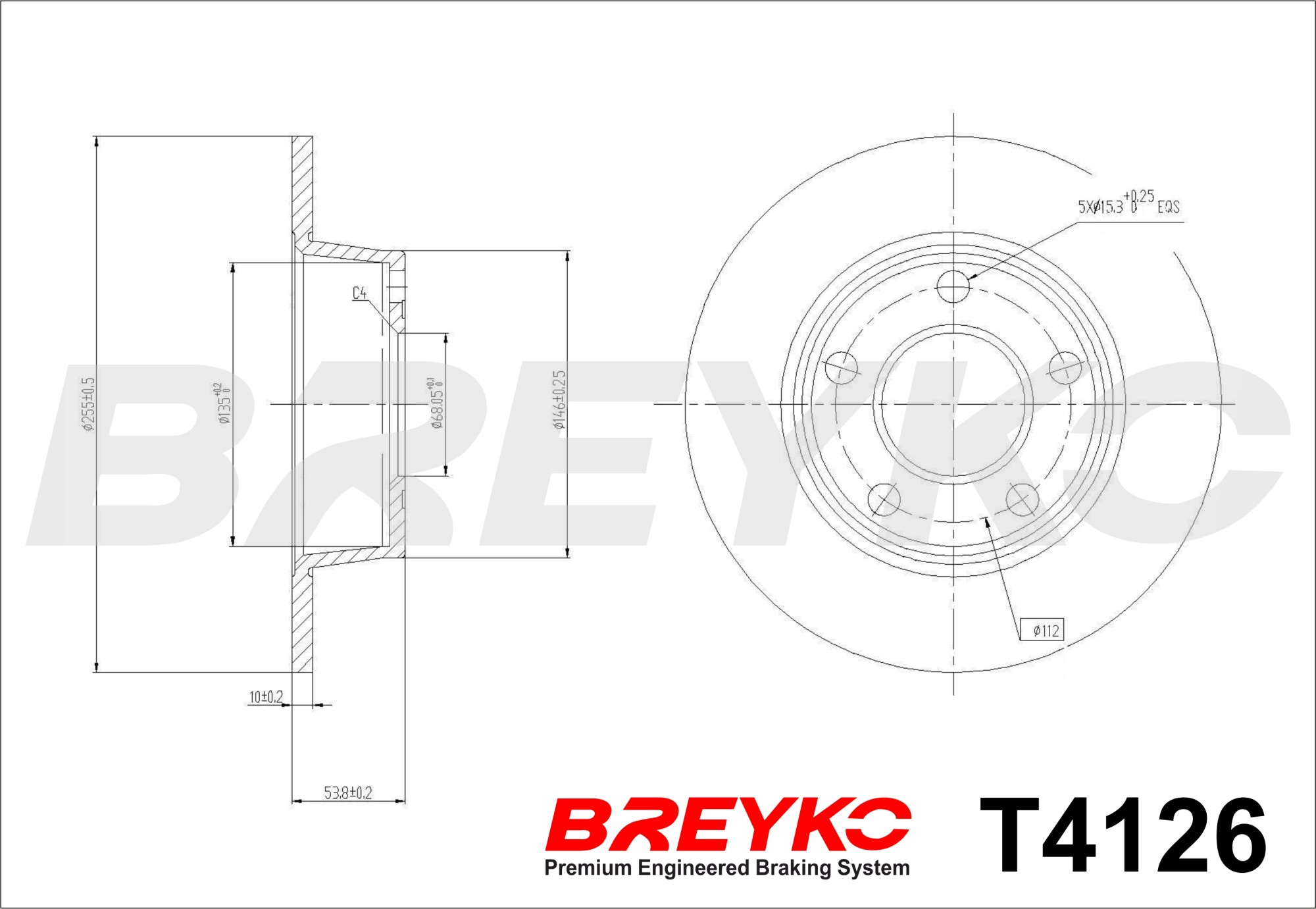 DAVID VASCO T4126 BREYKO Brake Disc