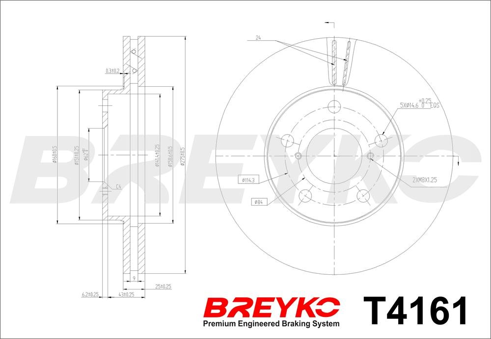 DAVID VASCO T4161 BREYKO Brake Disc