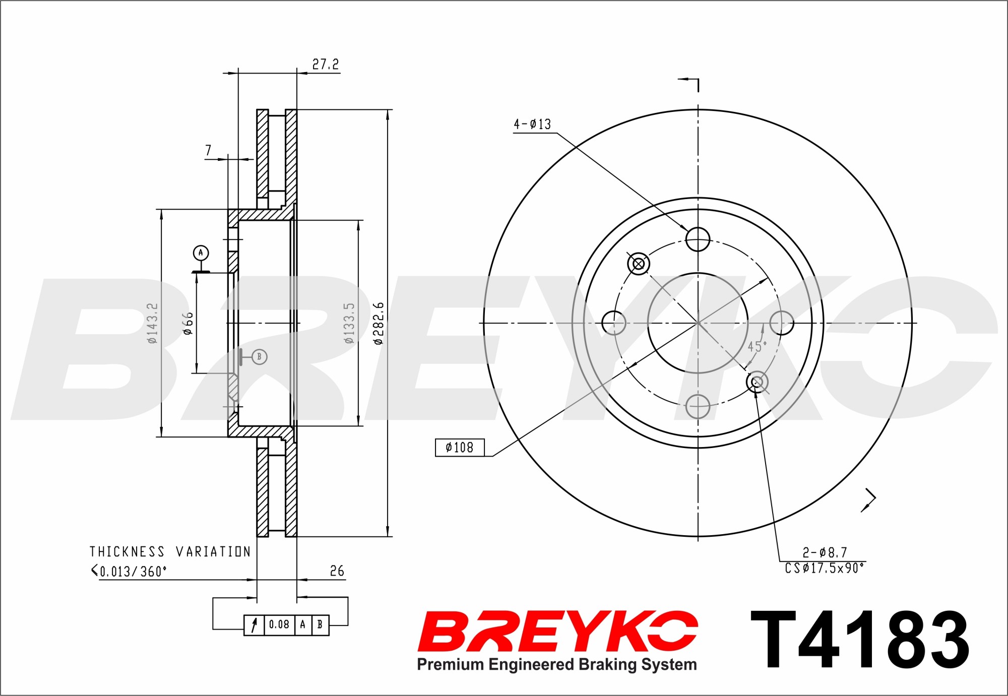 DAVID VASCO T4183 BREYKO Brake Disc