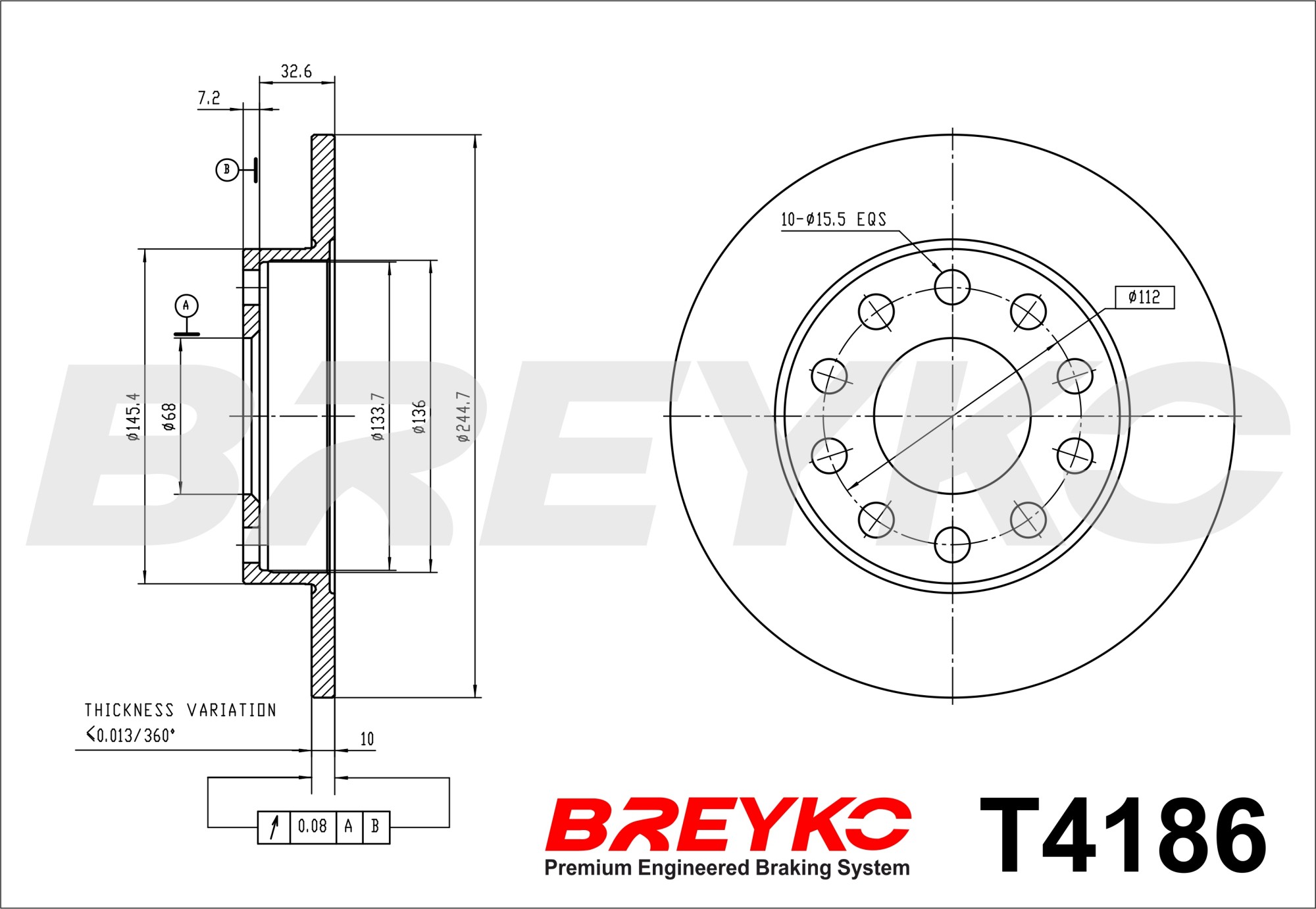 DAVID VASCO T4186 BREYKO Brake Disc